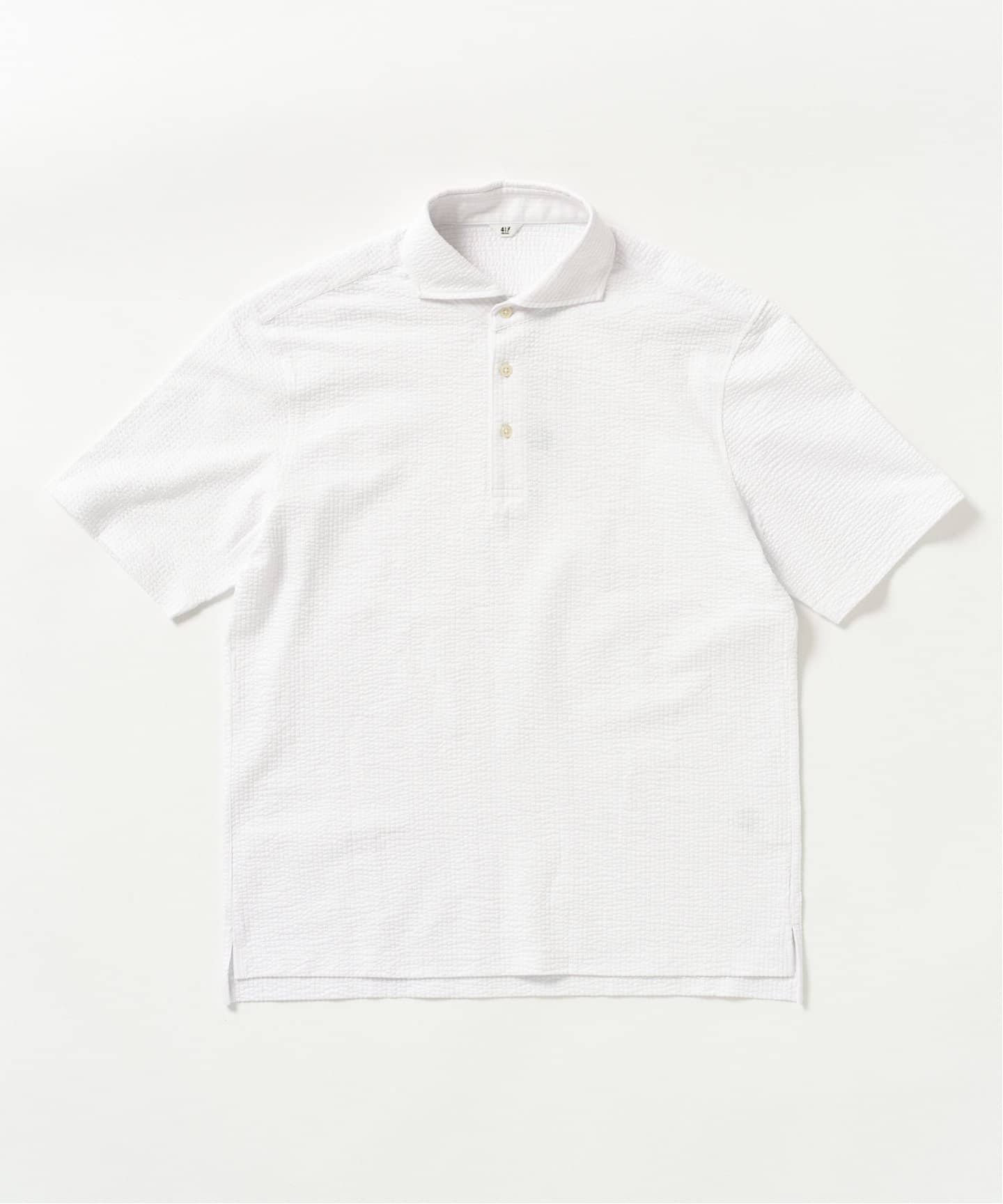 ANEW シアサッカーエンボス半袖ポロシャツ XL ホワイト ANEW シアサッカーエンボス半袖ポロシャツ XL ホワイト