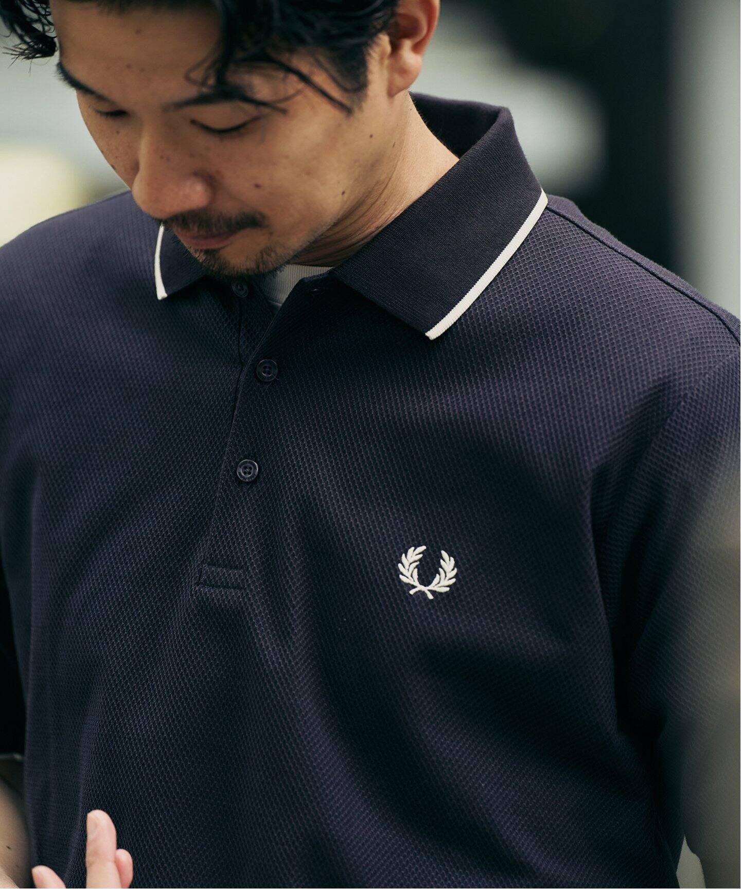 FRED PERRY 417別注 Textured Single Tipped Sh（ポロシャツ