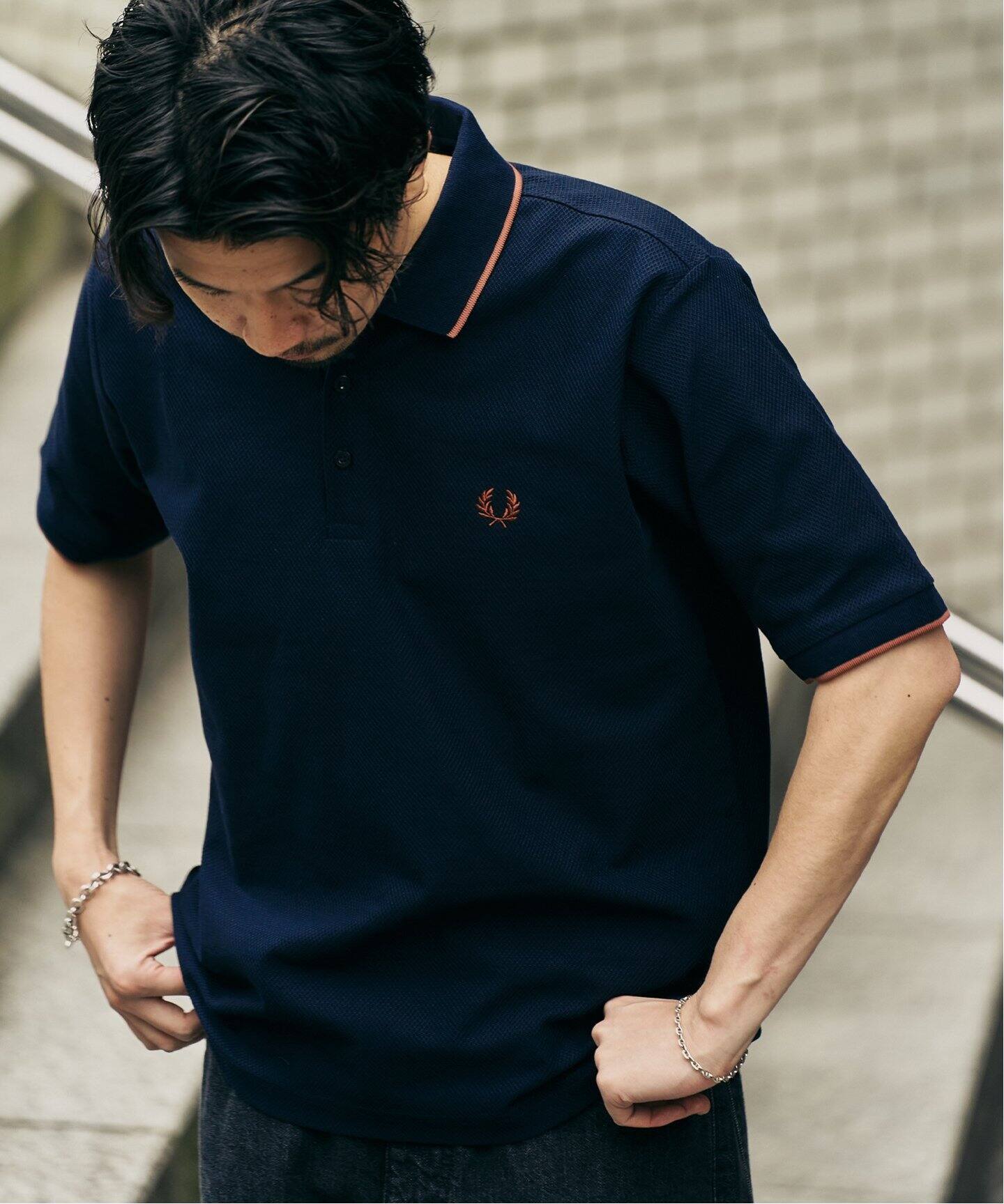FRED PERRY 417別注 Textured Single Tipped Sh（ポロシャツ
