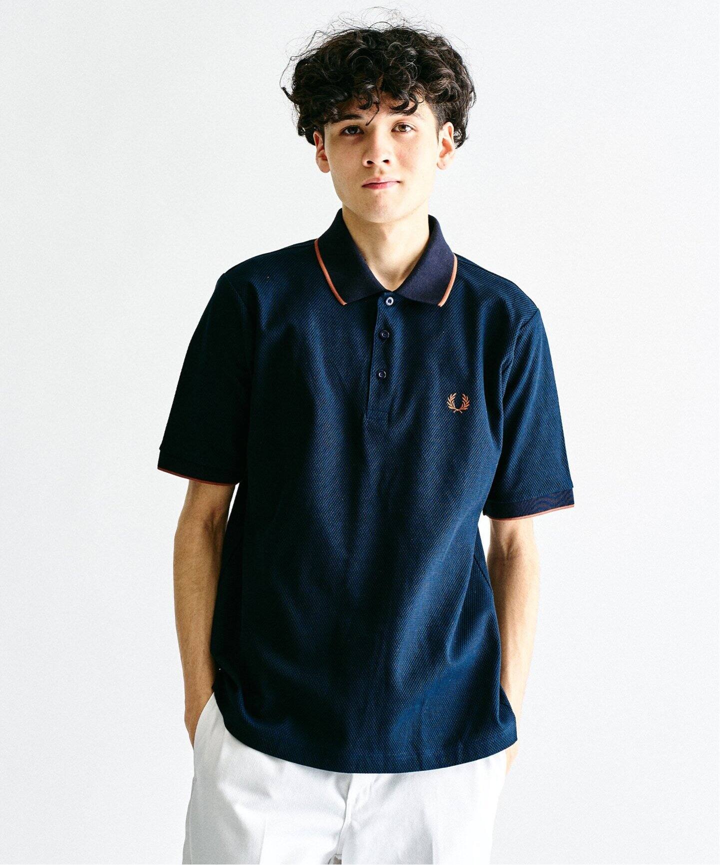 FRED PERRY ポロシャツスタイル ワンピース 10号 グレー FRED PERRY ワンピース Ribbed Polo Shirt Dress／リブ