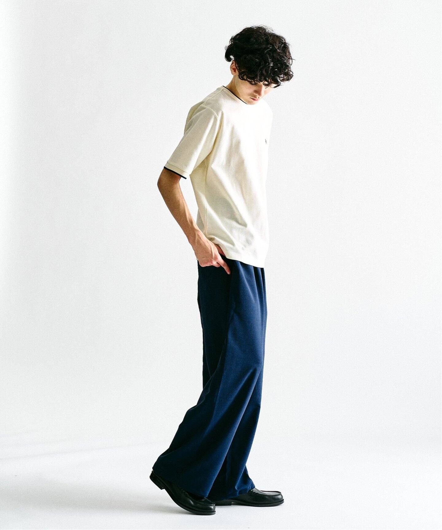 【新品】FRED PERRY 417別注 Tシャツ（ナチュラル_Ｌサイズ） セール】FRED PERRY 417別注 Textured Single Tipped Tシャツ（T