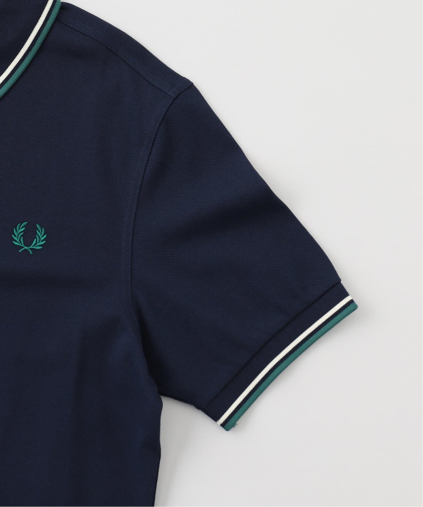 FRED PERRY ネイビー×オリーブ ポロシャツ K9114]FRED PERRY(フレッドペリー) オープンカラーメッシュ