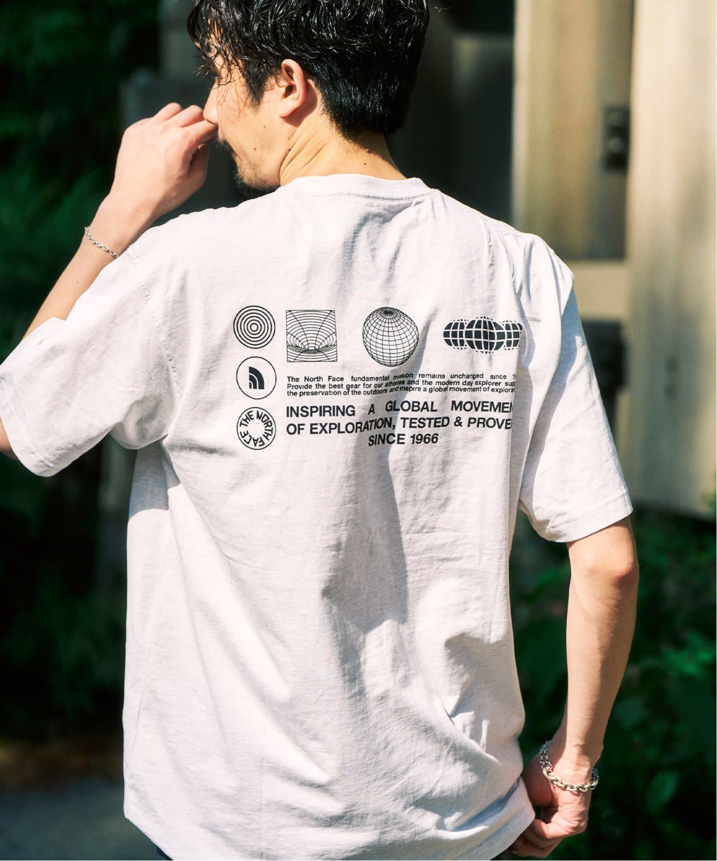 THE NORTH FACE FD Globe Grid Cotton T-shirts[LMA5-NT32550