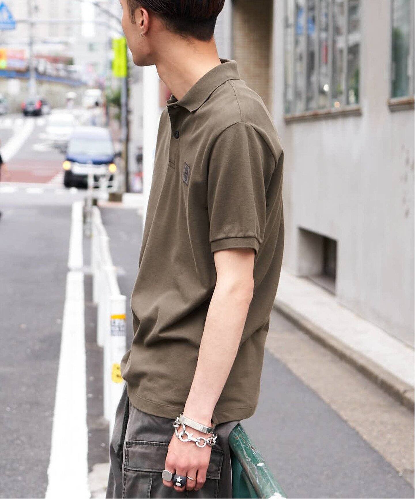 rough & swell グリーン　ポロシャツ M セール】ストーンウォッシュドロストスキッパールーズニット