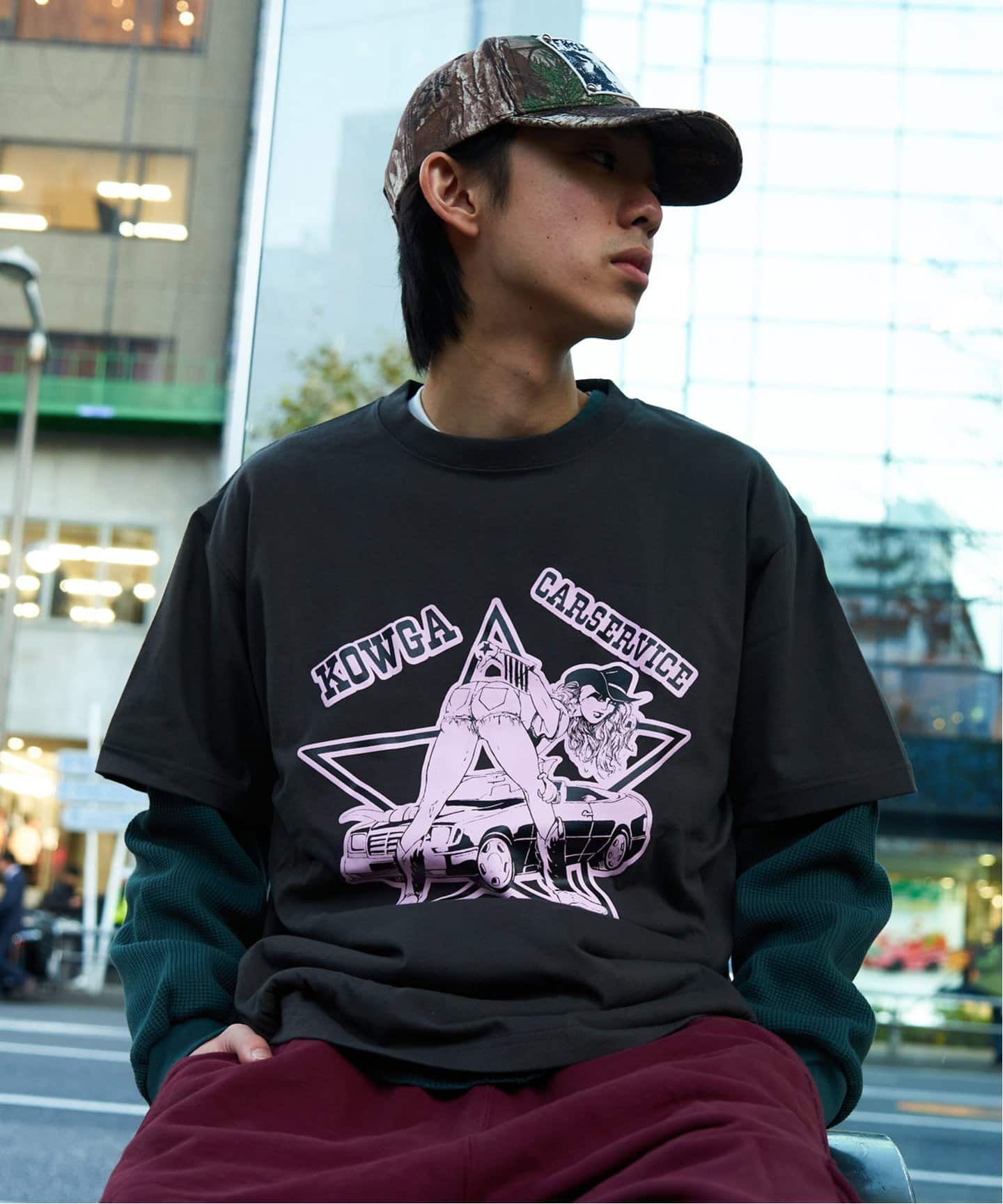 KOWGA CARSERVICE Tシャツ KOWGA / コウガ × CarService / カーサービス】カウ ガール T