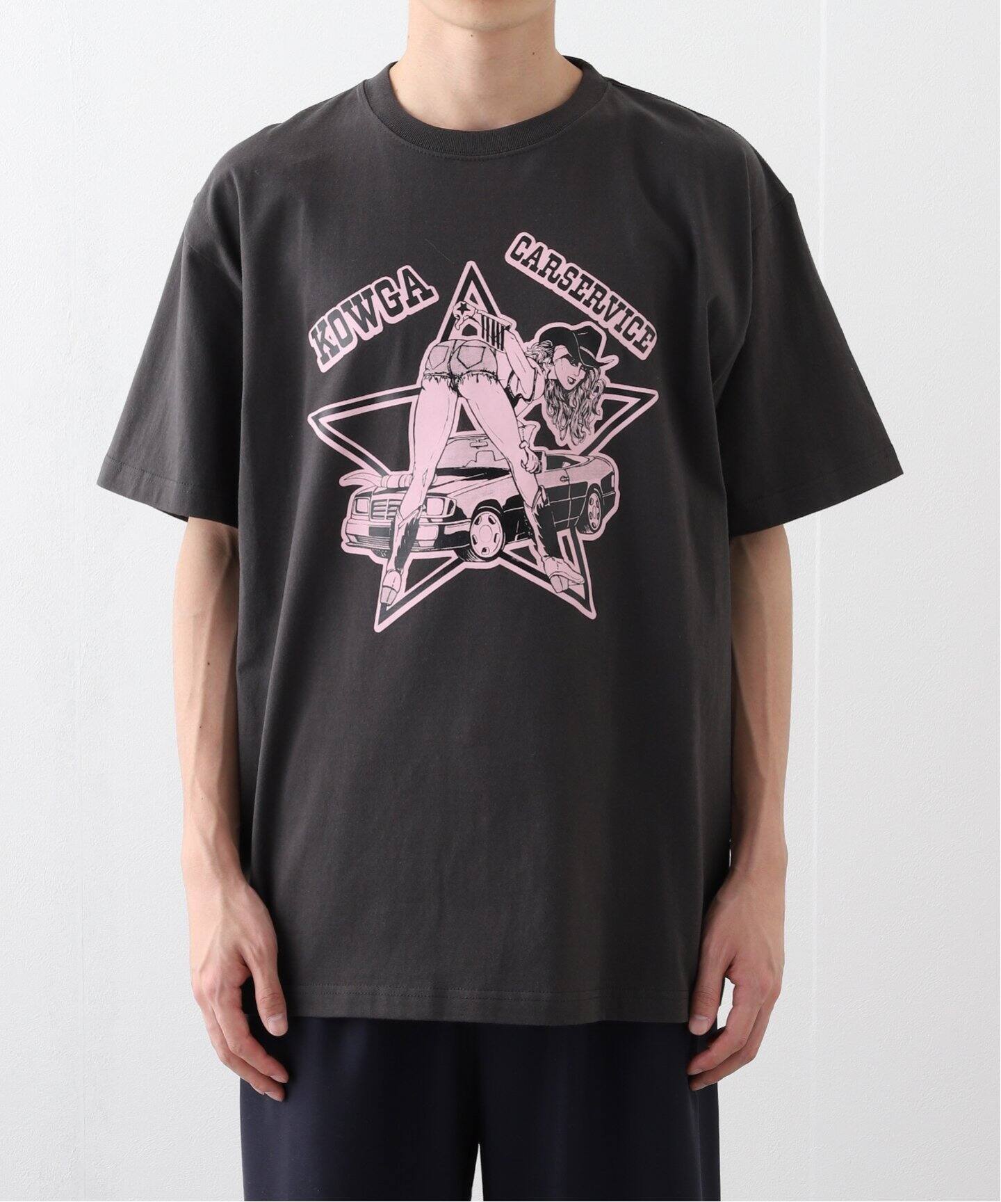 レア　carservice diasporaコラボ Tシャツ　Lサイズ KOWGA / コウガ × CarService / カーサービス】カウ ガール T