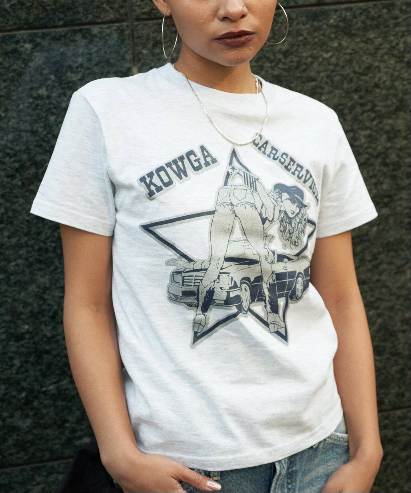 KOWGA / コウガ × CarService / カーサービス】カウ ガール Tシャツ（T 