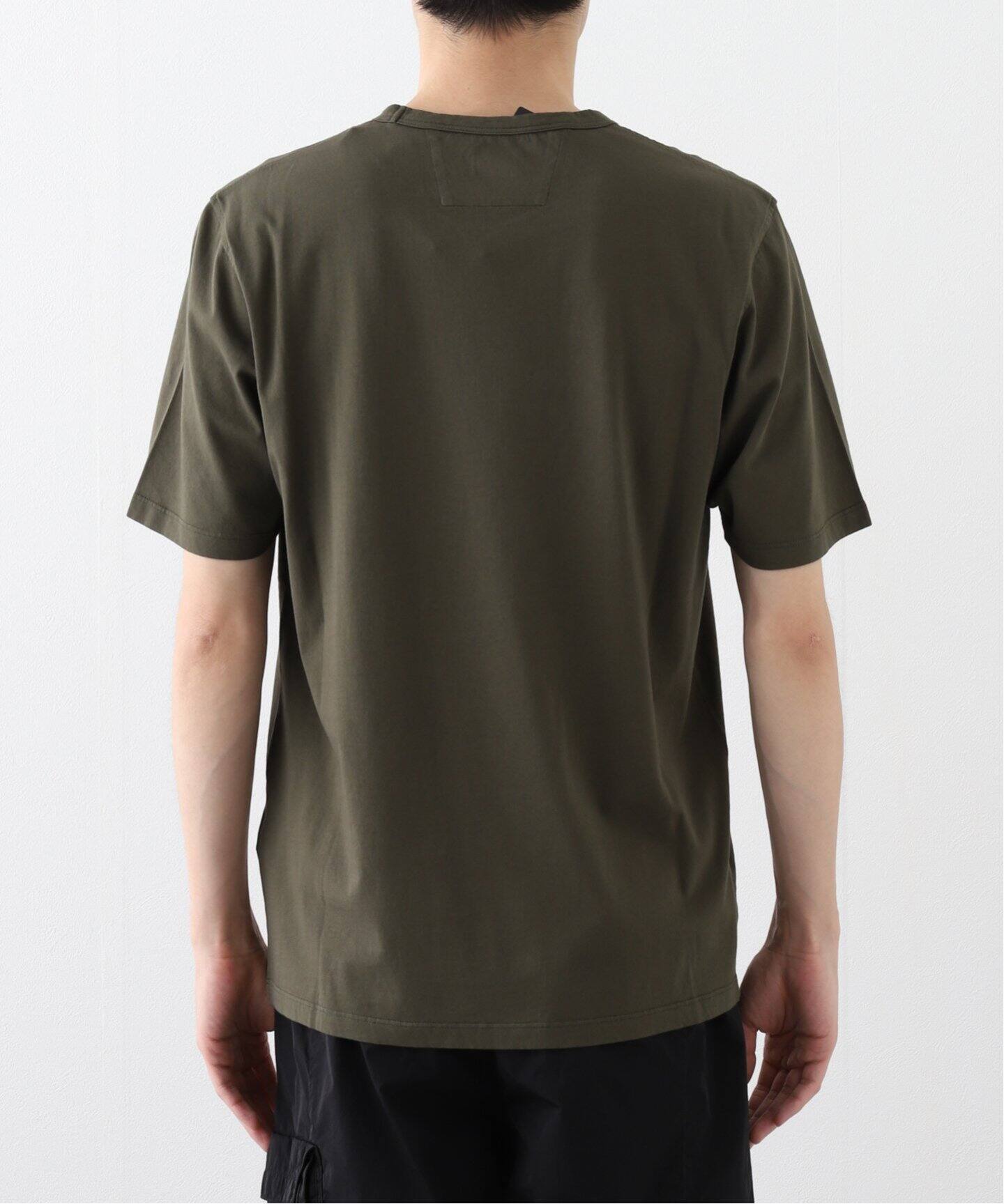C.P. Company クルーネック半袖tシャツ グリーン SS24 C.P. Company / シーピーカンパニー 24/1 JERSEY LOGO T-SHIRT