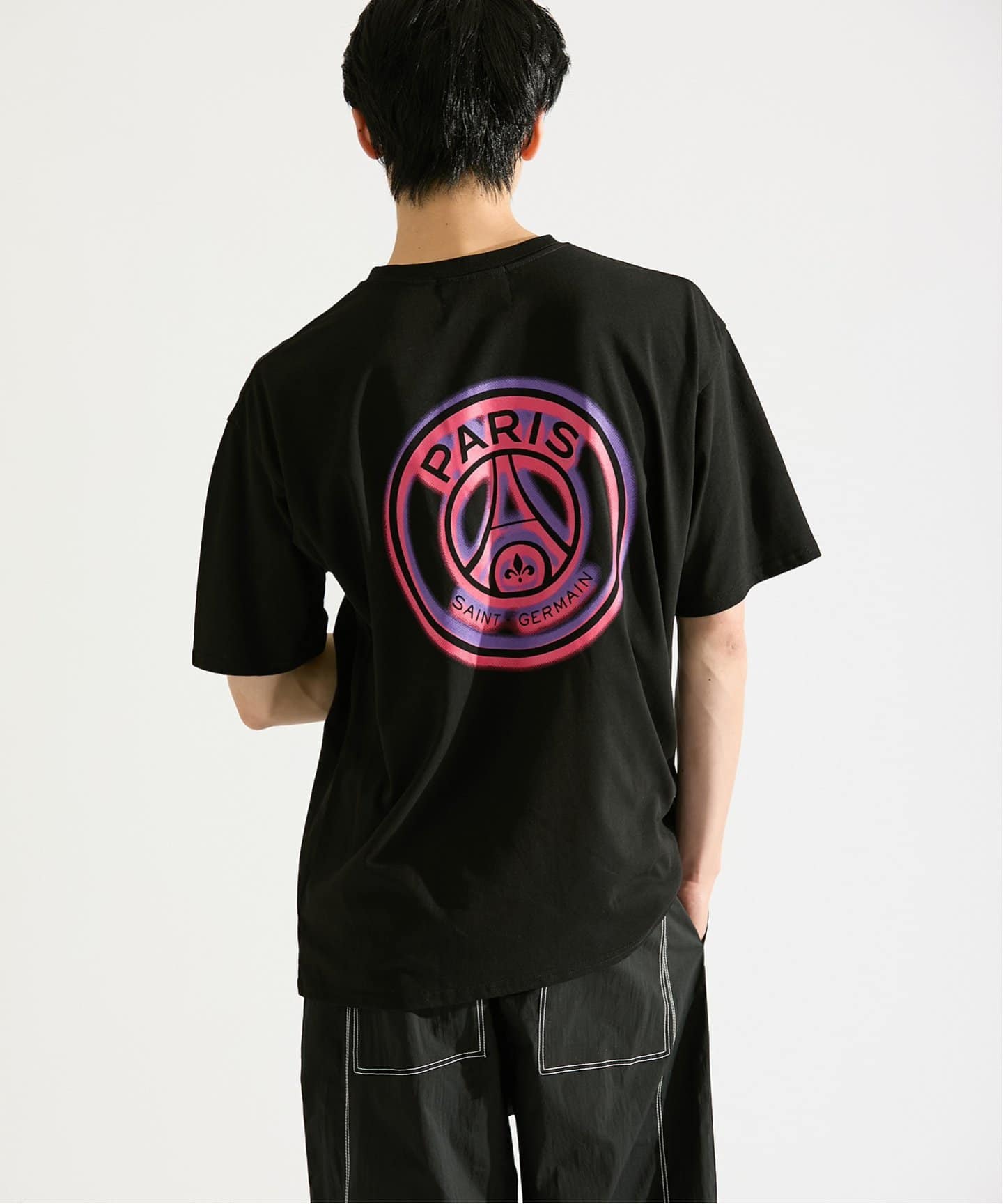 【新品 未使用】パリ サンジェルマン スタジアムフォト シアー カットソー 黒 セール】【Paris Saint-Germain/パリサンジェルマン】ロゴ