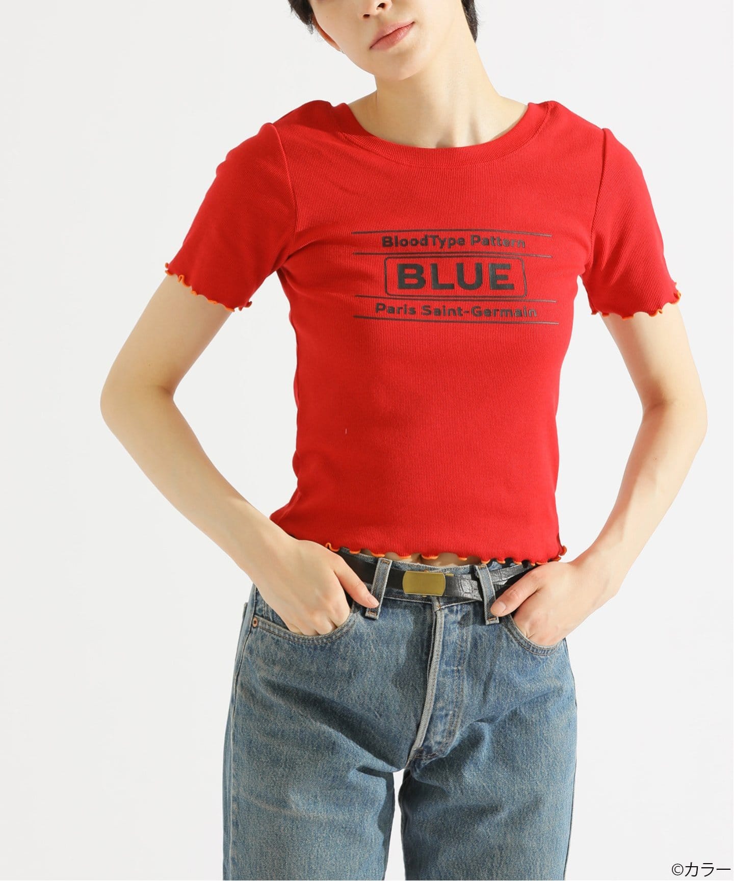 tシャツ 「EVA*PSG」 JP  PATTERND BLUE TEE レディース EVA*PSG】 JP PATTERND BLUE TEE（Tシャツ／カットソー）｜Paris