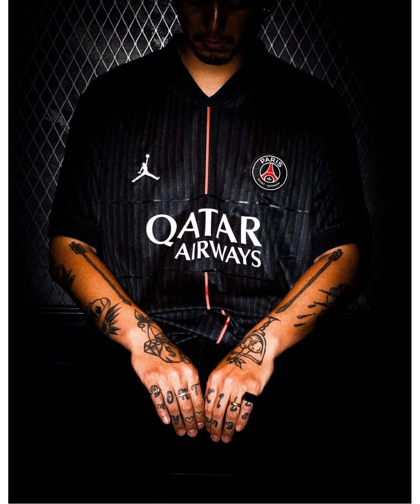 PARIS SAINT-GERMAIN シャツ ブラック・マーブル模様 PARIS SAINT
