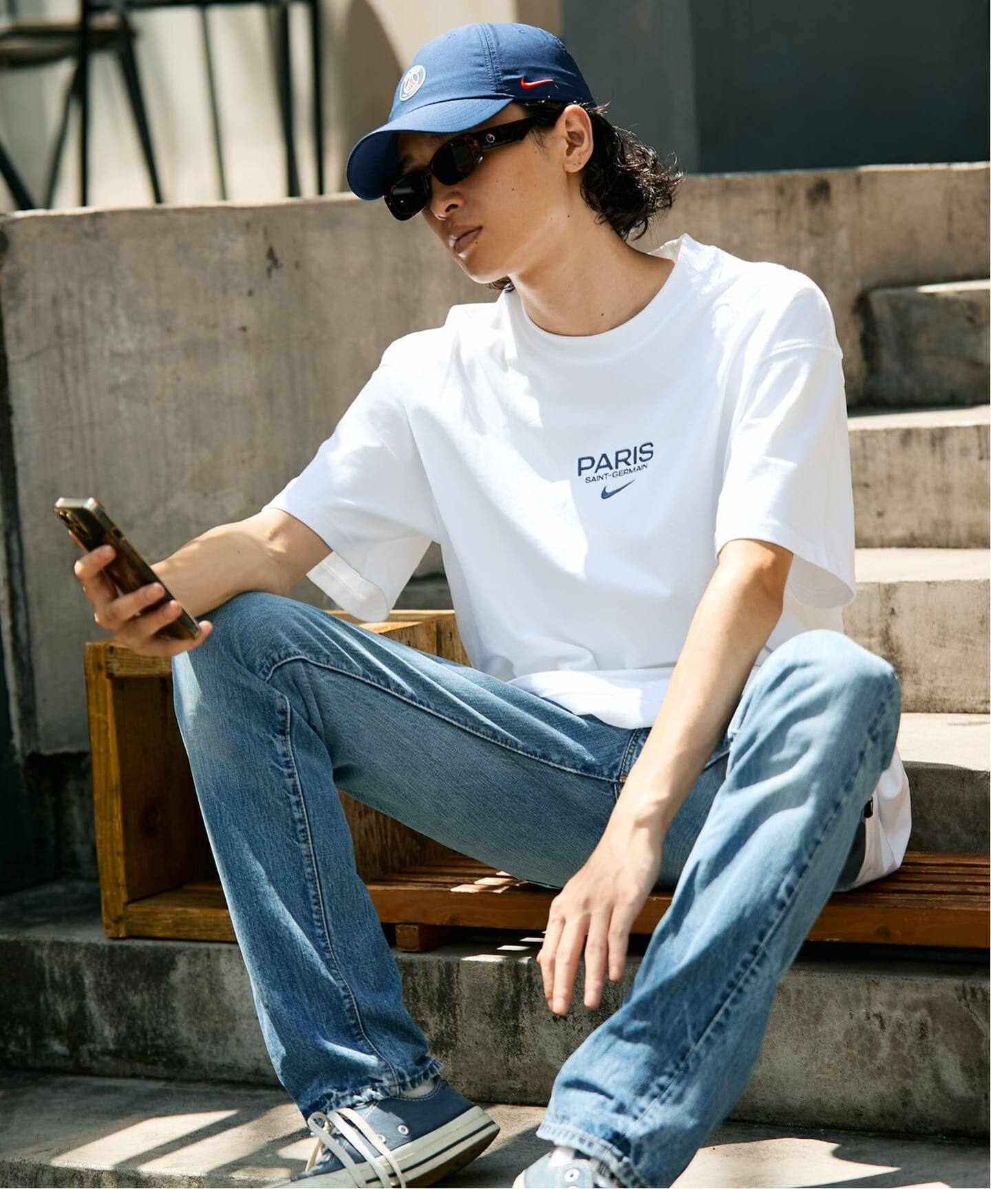 パリサンジェルマン PSG ナイキ NIKE コラボ フォト Tシャツ パリサンジェルマン PSG ナイキ NIKE コラボ T シャツ ネイビー