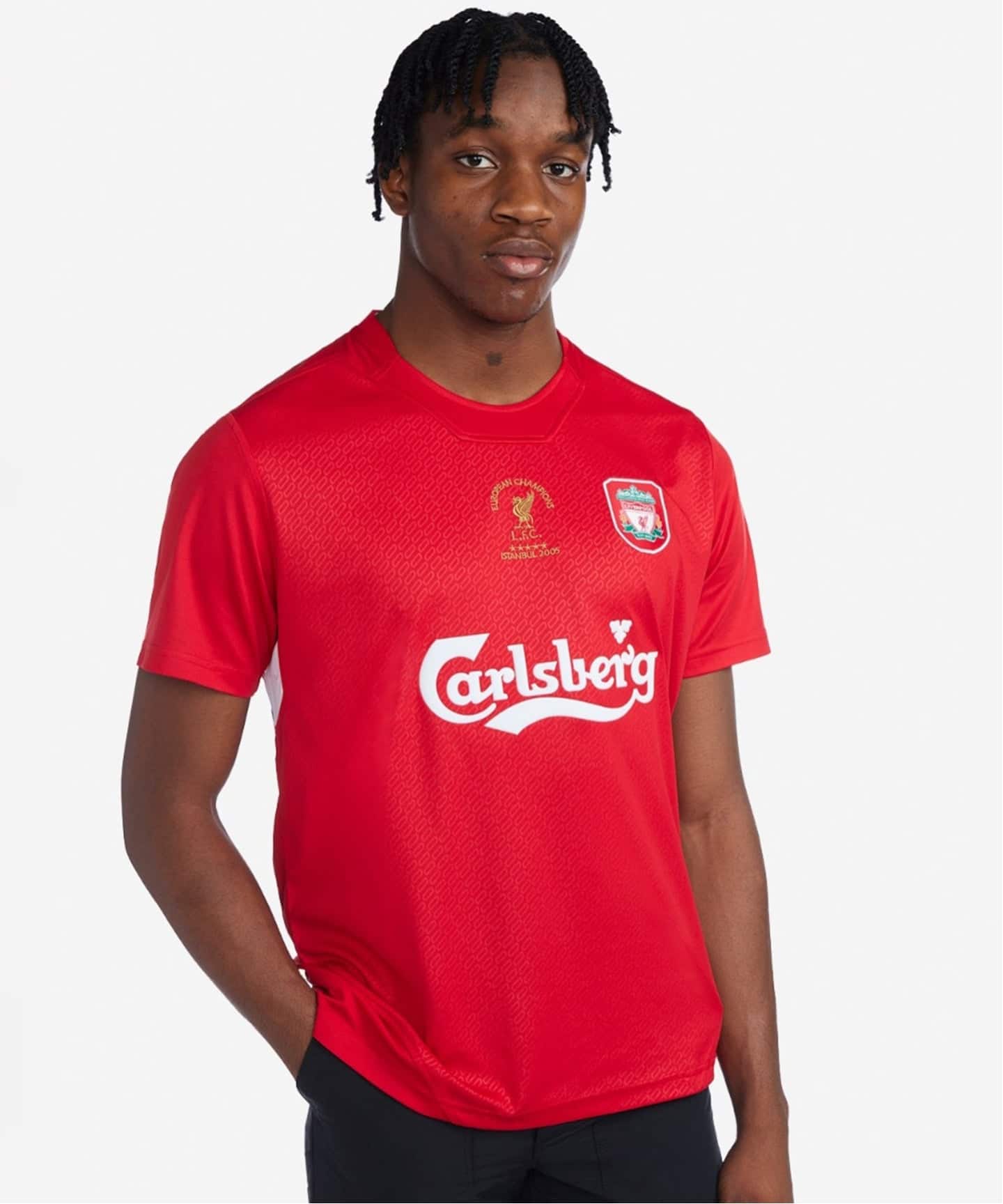 リバプールFC Umbro 赤 ストライプシャツ Liverpool FC / リバプール FC】 2005 ISTANBUL HOME SHIRT（Tシャツ
