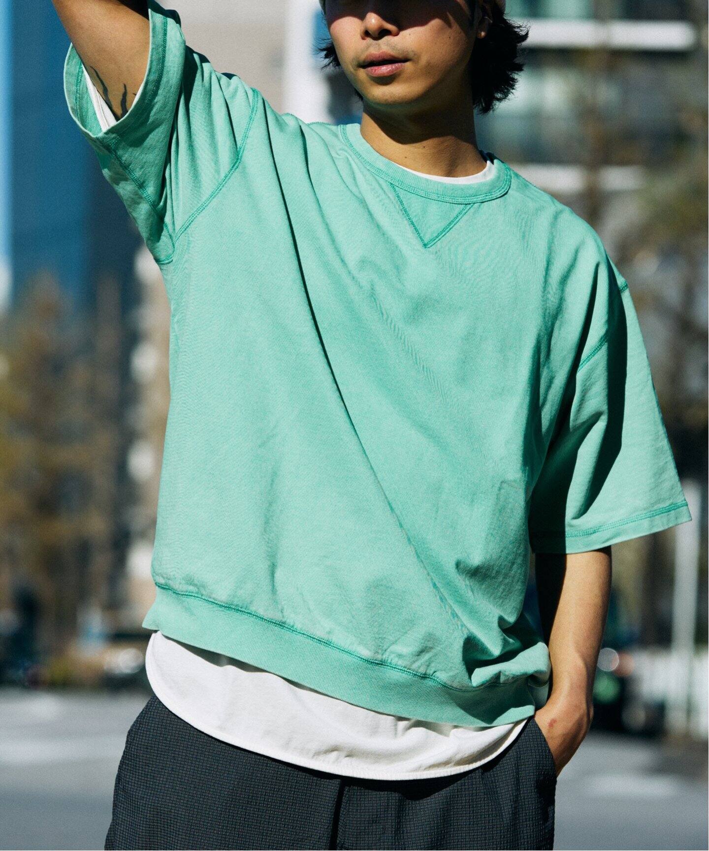 【未使用タグ付き】REFLEM スウェット REFLEM【レフレム】チェーン付き顔料加工スウェット半袖Tシャツ