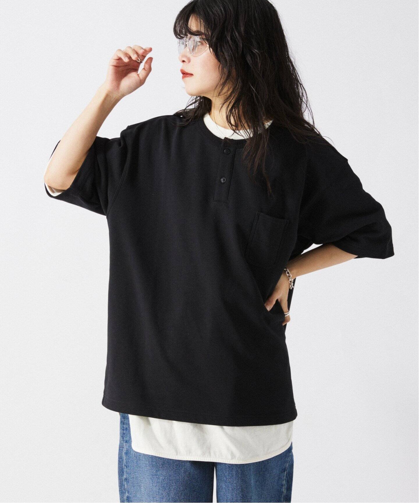 JOURNAL STANDARD relume コンパクトループヘンリーネック コンパクトループ ヘンリーネック 半袖 スウェット（Tシャツ