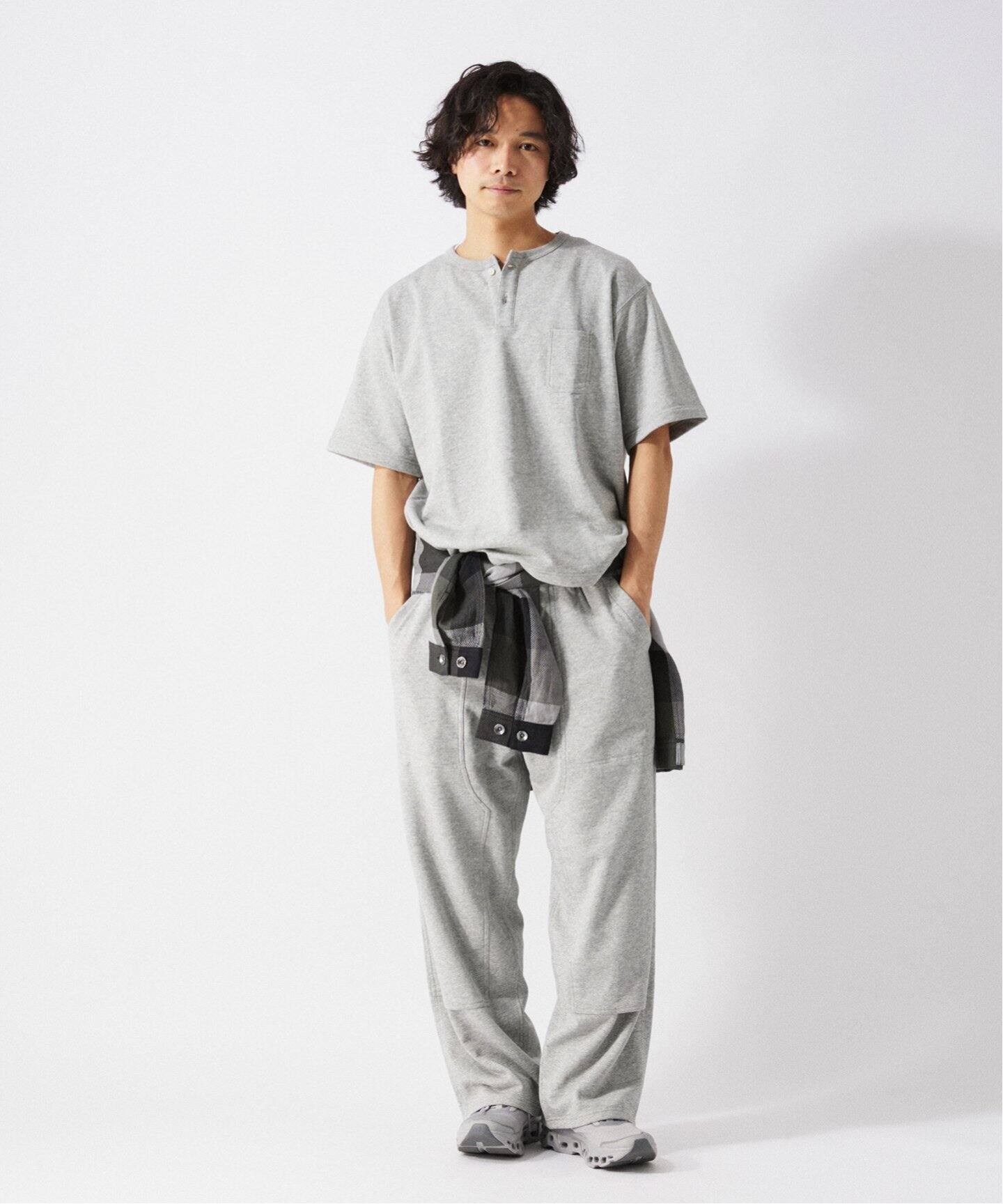 コンパクトループ ヘンリーネック 半袖 スウェット（Tシャツ