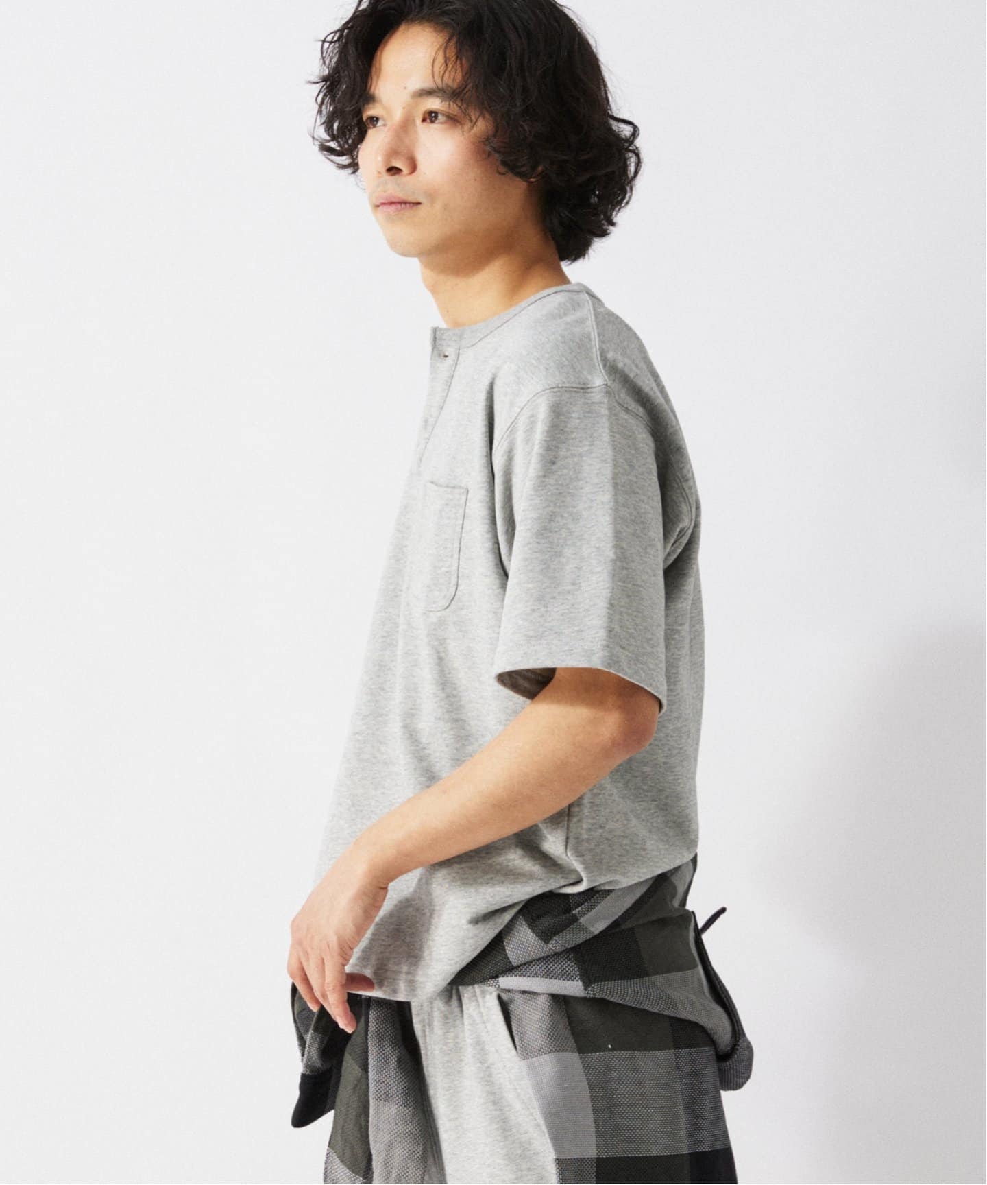 コンパクトループ ヘンリーネック 半袖 スウェット（Tシャツ