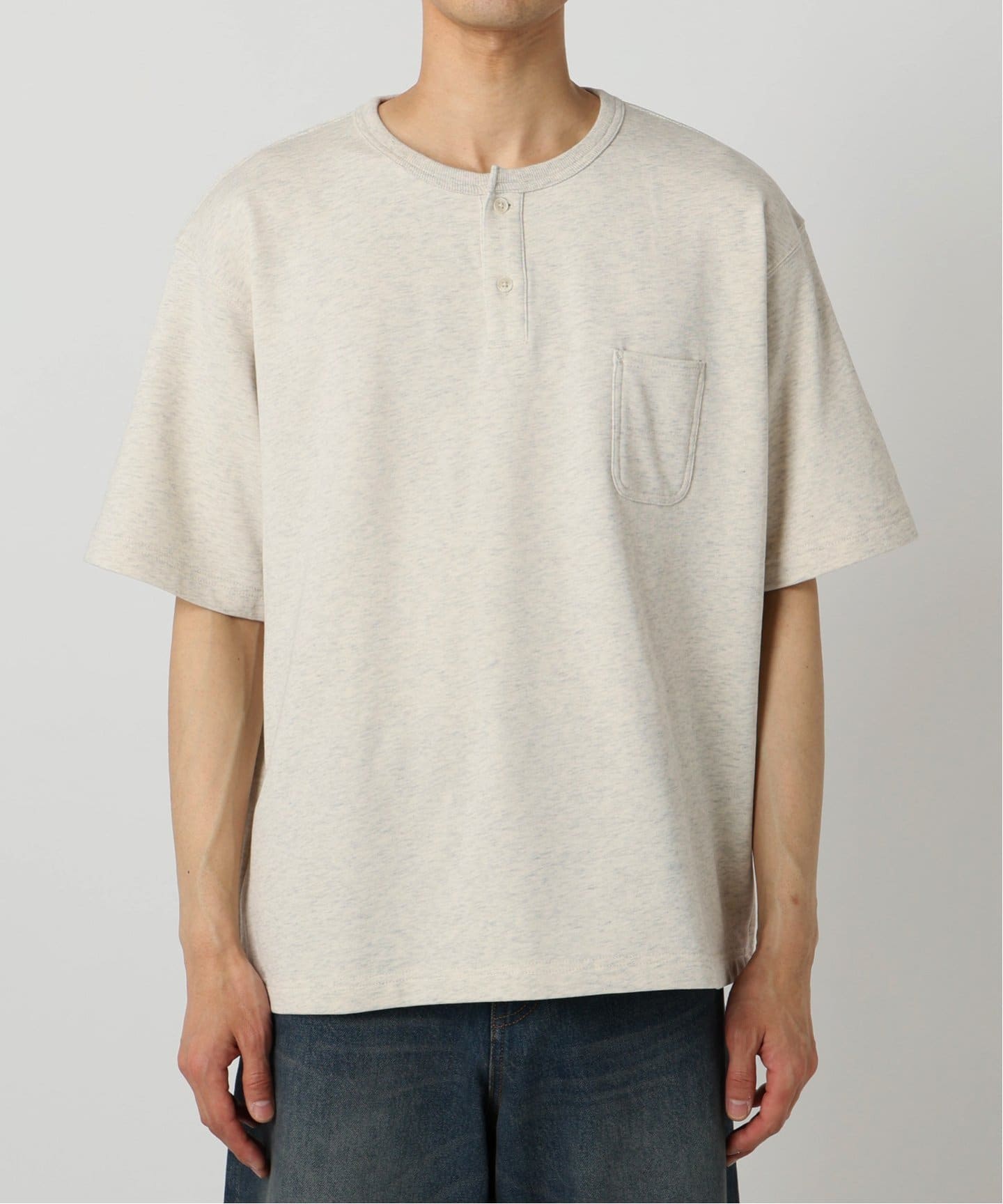コンパクトループ ヘンリーネック 半袖 スウェット（Tシャツ