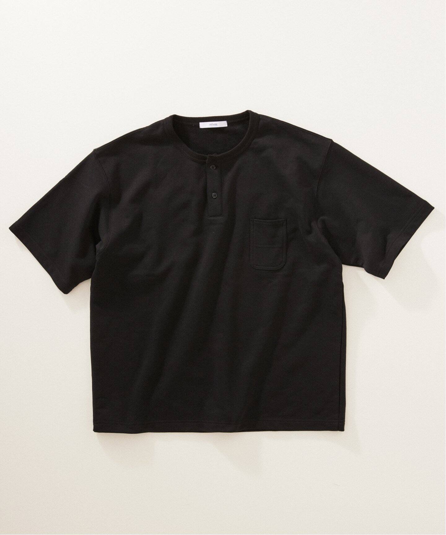 コンパクトループ ヘンリーネック 半袖 スウェット（Tシャツ