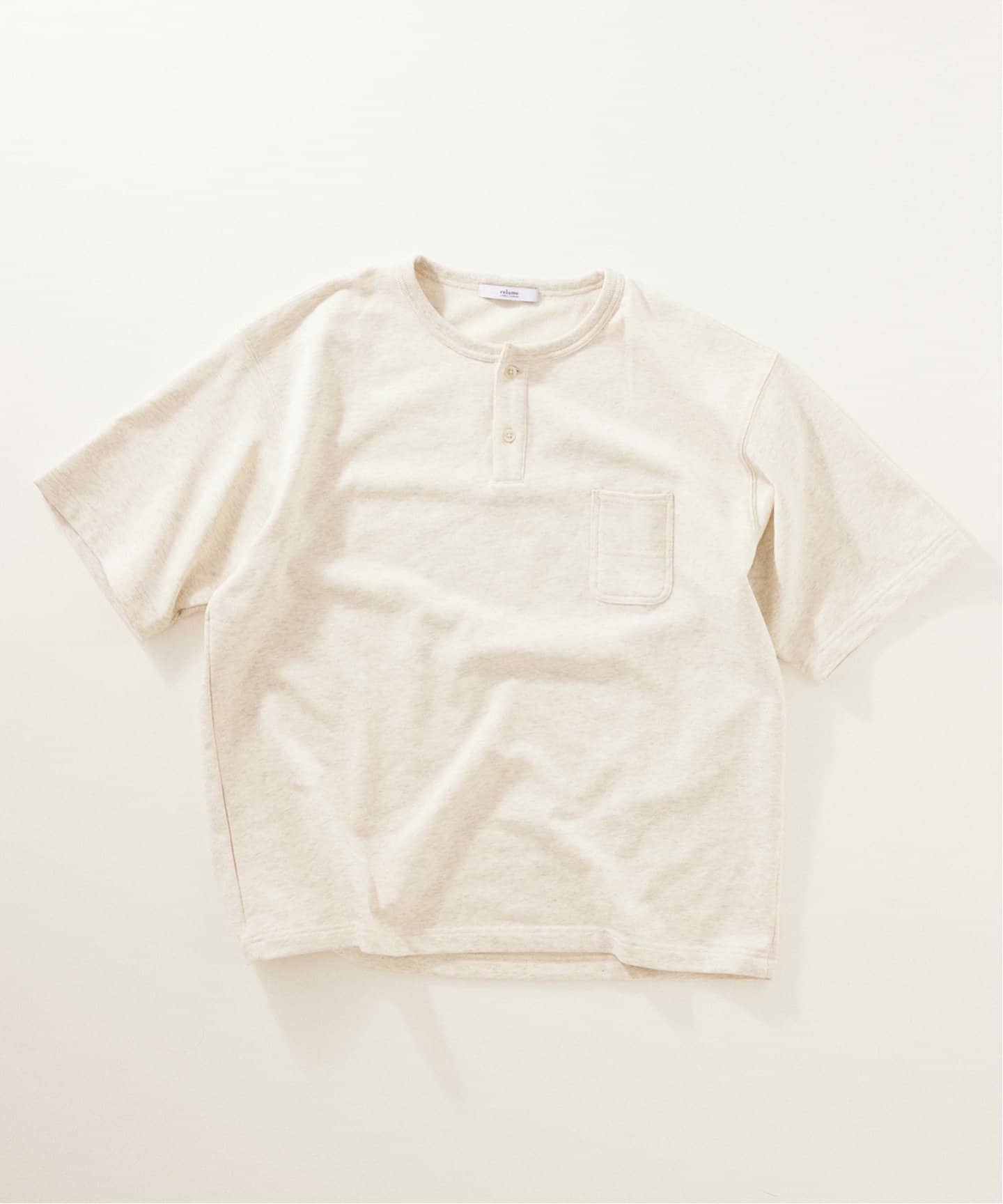 コンパクトループ ヘンリーネック 半袖 スウェット（Tシャツ