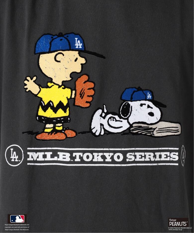 PEANUTS 別注 MLB開幕戦 ベースボール プリントTシャツ（Tシャツ 