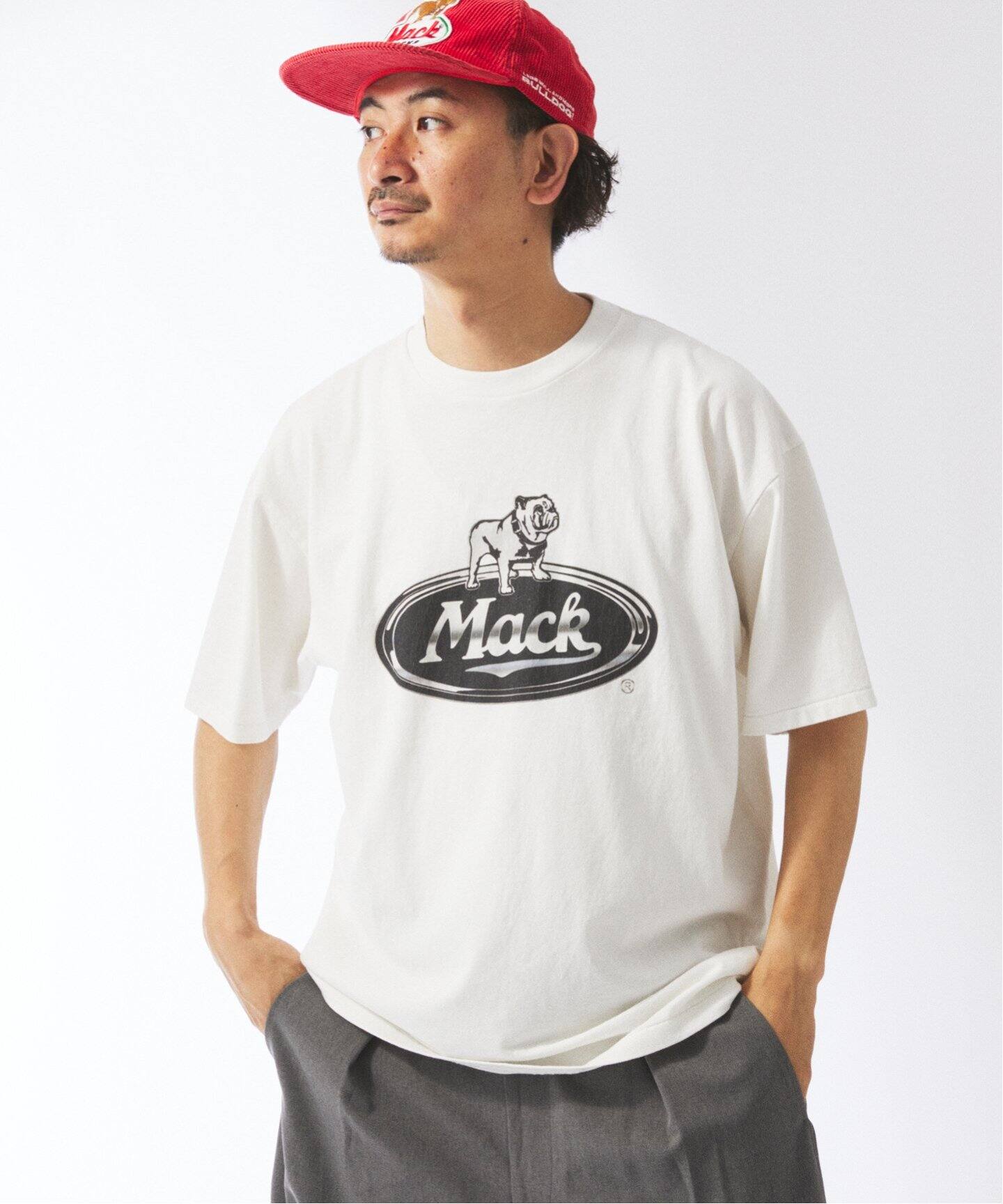 MACK TRUCKS/マック•トラックス 別注 フェードプリントシャツ MACK TRUCKS / マック・トラックス 別注 フェード プリント T