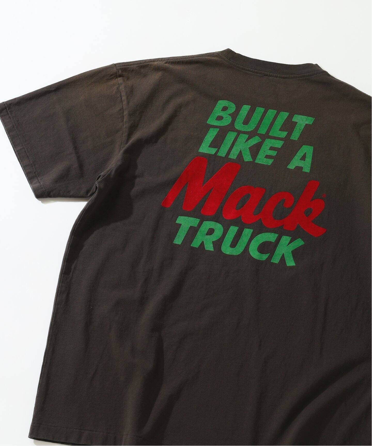 マックトラックスMackTracksブラックフェード　tシャツ MACK TRUCKS / マック・トラックス 別注 フェード プリント Tシャツ（T