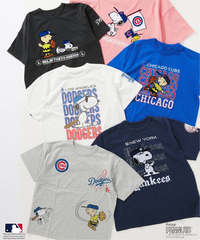 PEANUTS 別注 MLB開幕戦 ベースボール プリントTシャツ（Tシャツ 