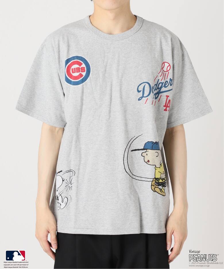 PEANUTS 別注 MLB開幕戦 ベースボール プリントTシャツ（Tシャツ 