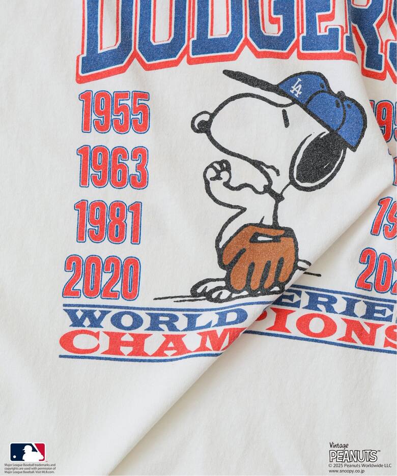 PEANUTS 別注 MLB ベースボール プリントTシャツ（Tシャツ／カットソー 
