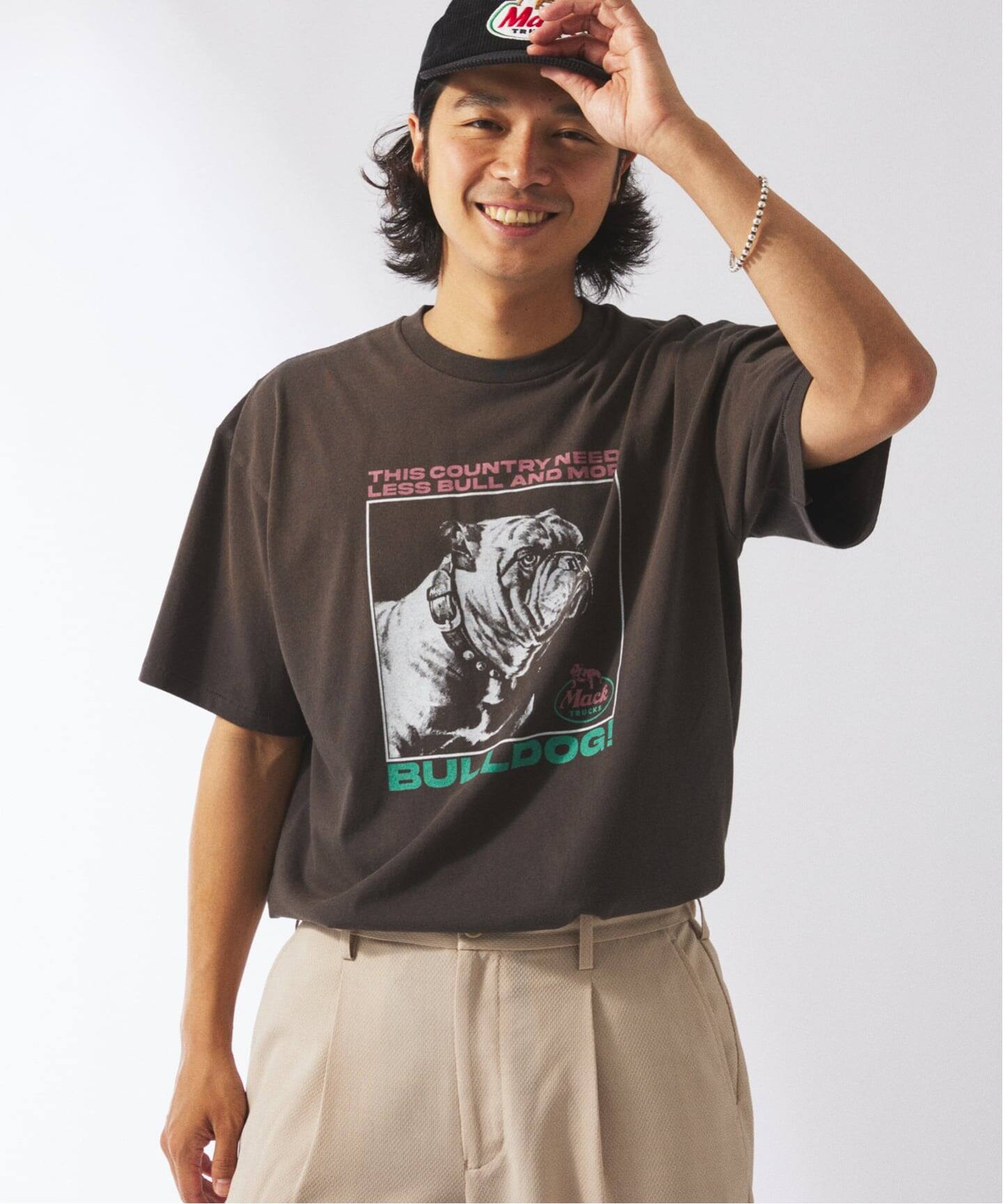 マックトラックスMackTracksブラックフェード　tシャツ 追加》MACK TRUCKS / マック・トラックス 別注 フェード プリント T