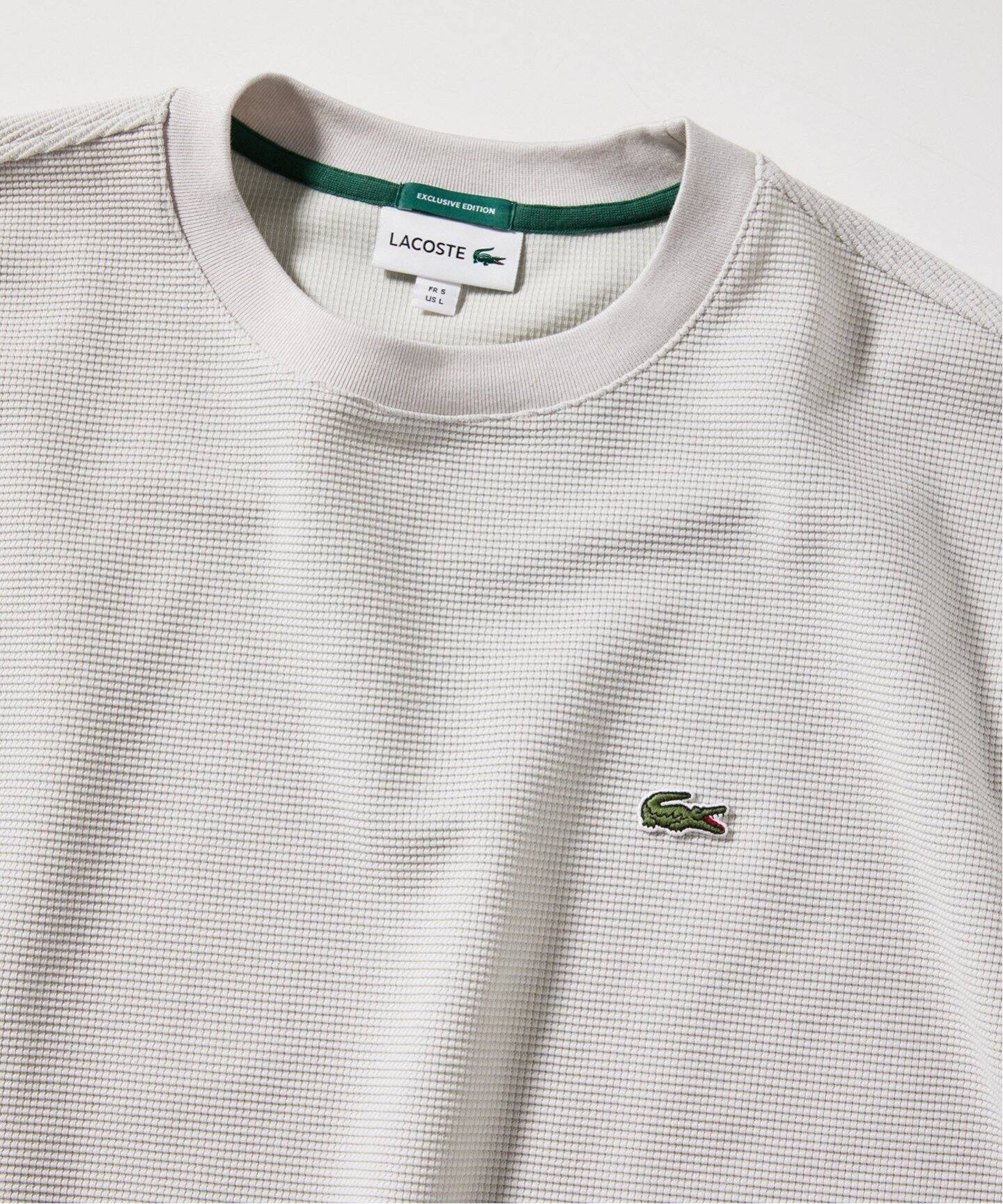 極美品 ラコステ ジャーナルスタンダードレリューム別注 ワッフルTシャツ BIG LACOSTE / ラコステ 別注 ワッフルTシャツ（Tシャツ／カットソー