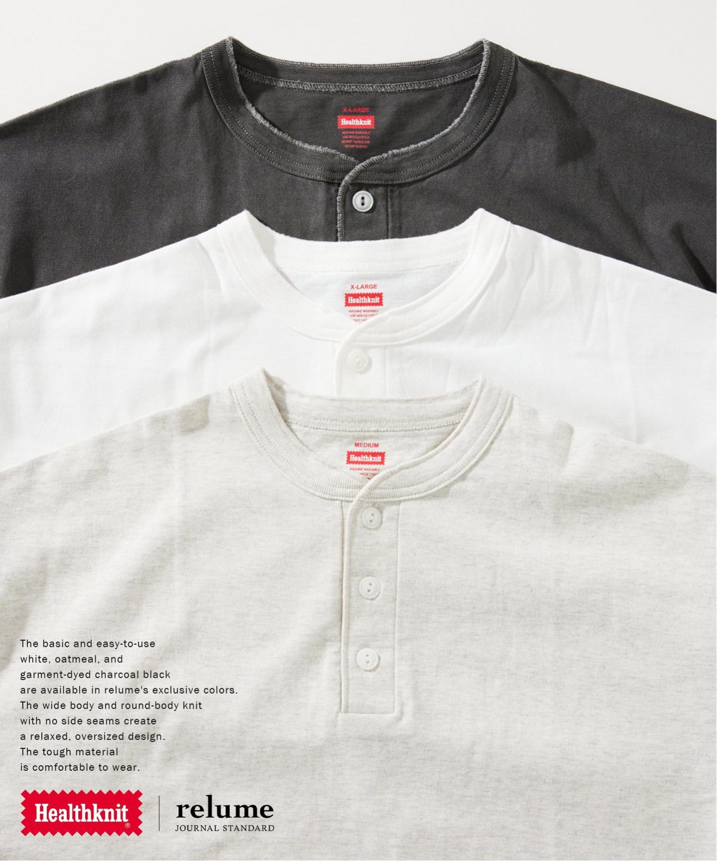JOURNAL STANDARD - ジャーナルスタンダード　ヘルスニット　ヘンリーニット Healthknit / ヘルスニット 別注 ヘンリーネックTシャツ（T