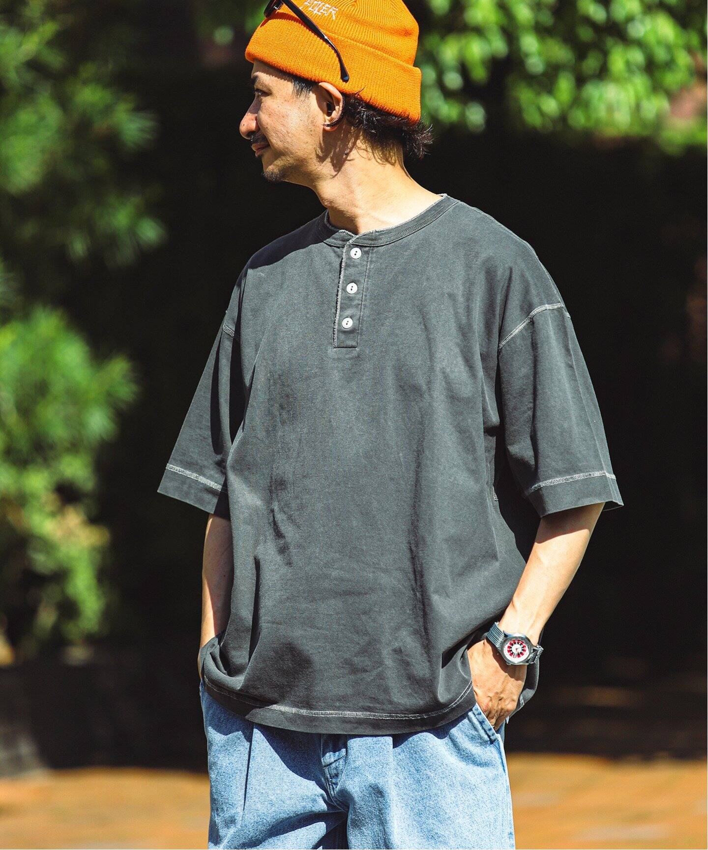 25SS ジャーナルスタンダード別注ヘルスニットへんりーネック Healthknit×JOURNAL STANDARD】別注 ヘンリーネック Tシャツ