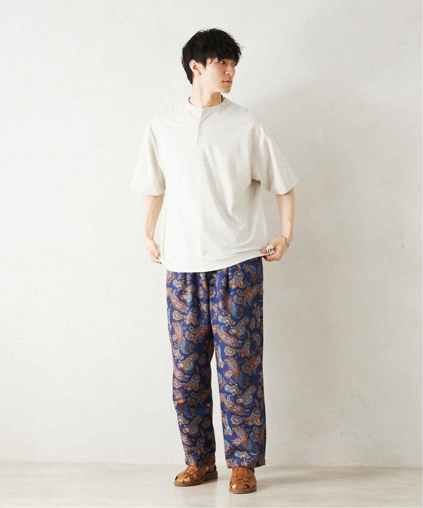 25SS ジャーナルスタンダード別注ヘルスニットへんりーネック Healthknit×JOURNAL STANDARD】別注 ヘンリーネック Tシャツ