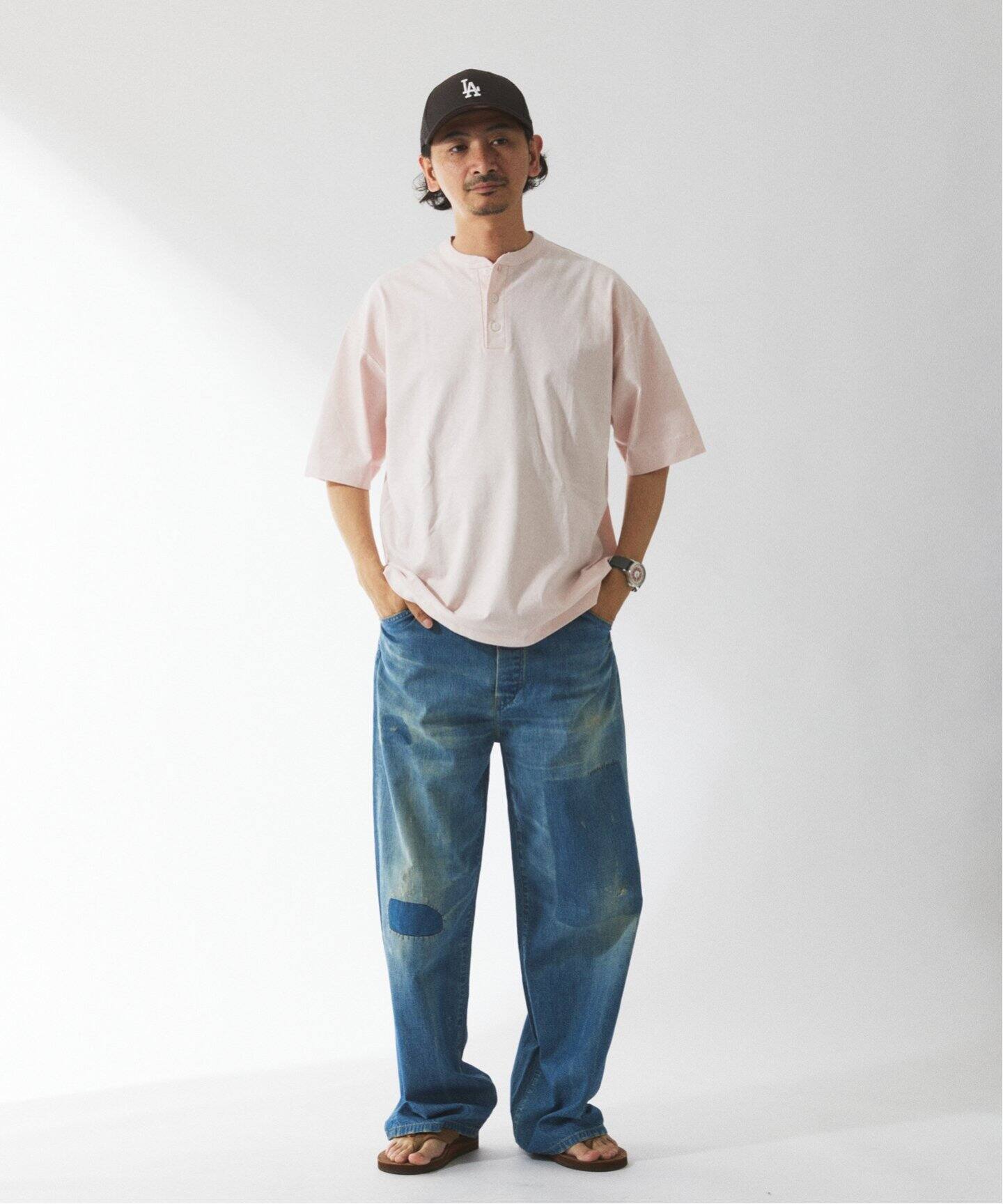 Healthknit / ヘルスニット 別注 ヘンリーネックTシャツ（T