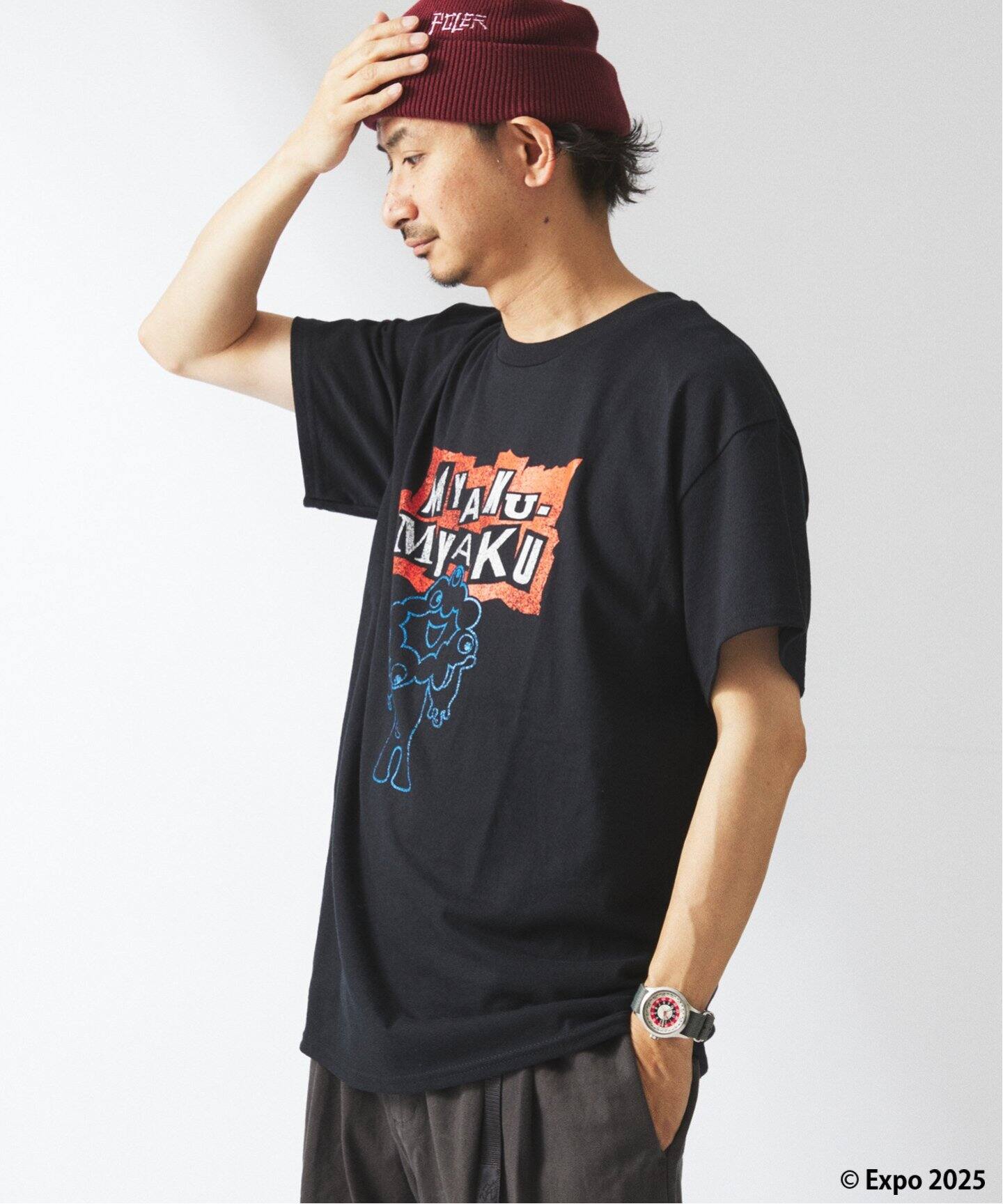 ミャクミャク × relume パンクロック プリントT