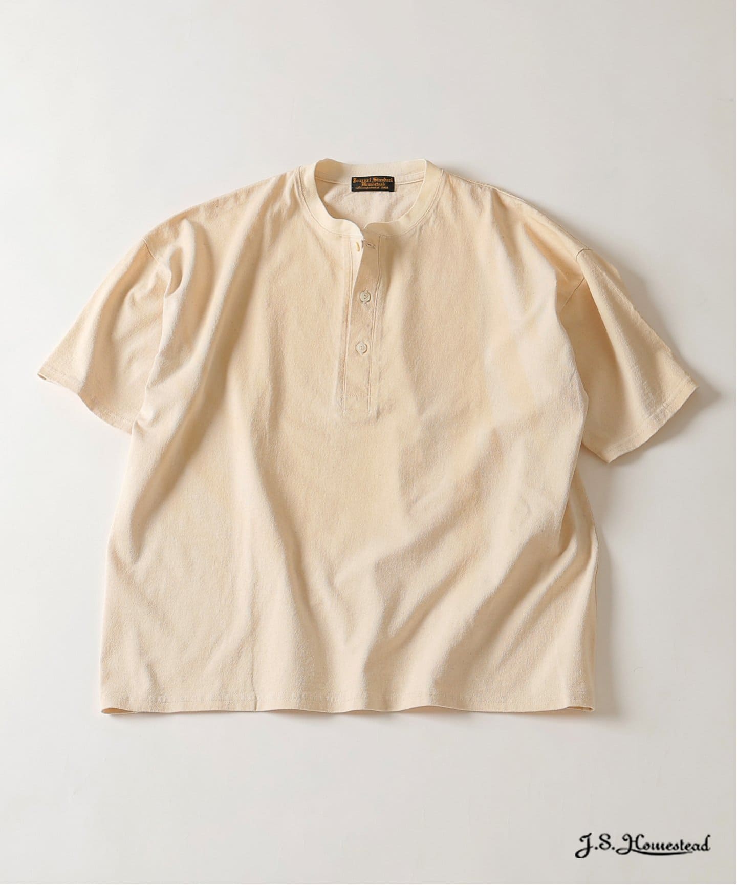 J.S.Homestead / フェード ヘンリー ネック Tシャツ