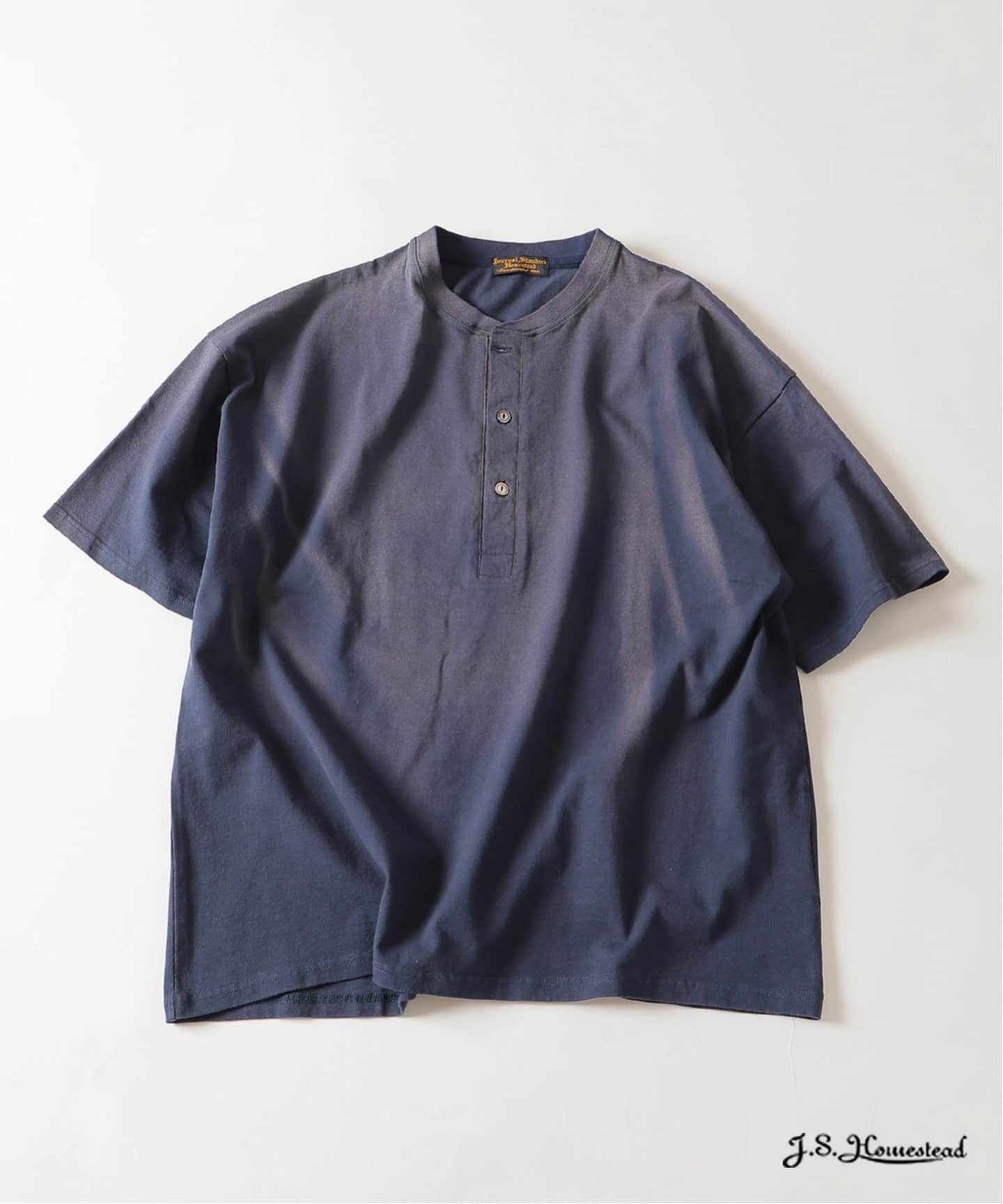J.S.Homestead / フェード ヘンリー ネック Tシャツ