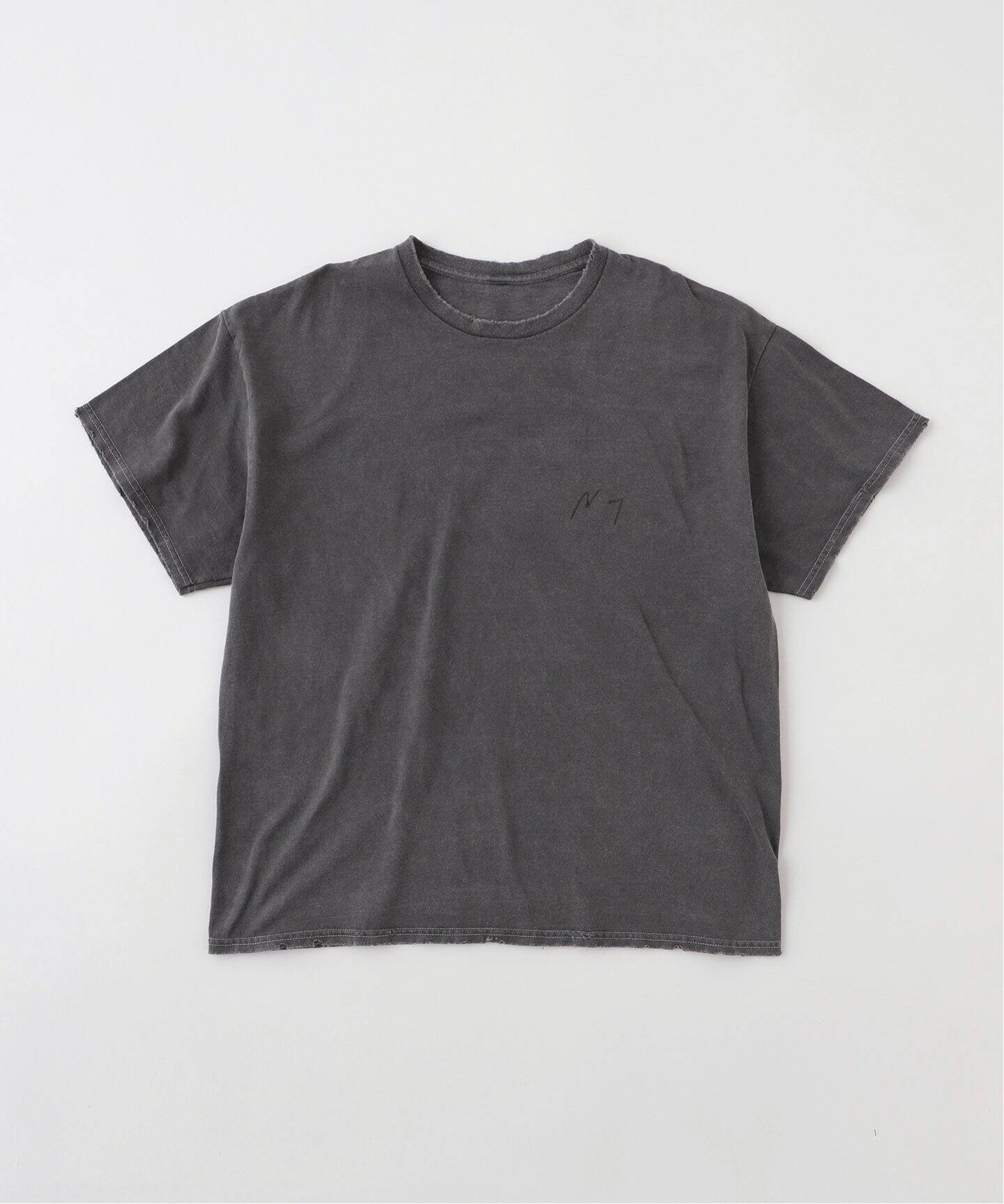 トップス ANCELLM EMBROIDERY DYED T-SHIRT | BLACK ANCELLM - EMBROIDERY DYED LS T-SHIRT（刺繍） | BLACK