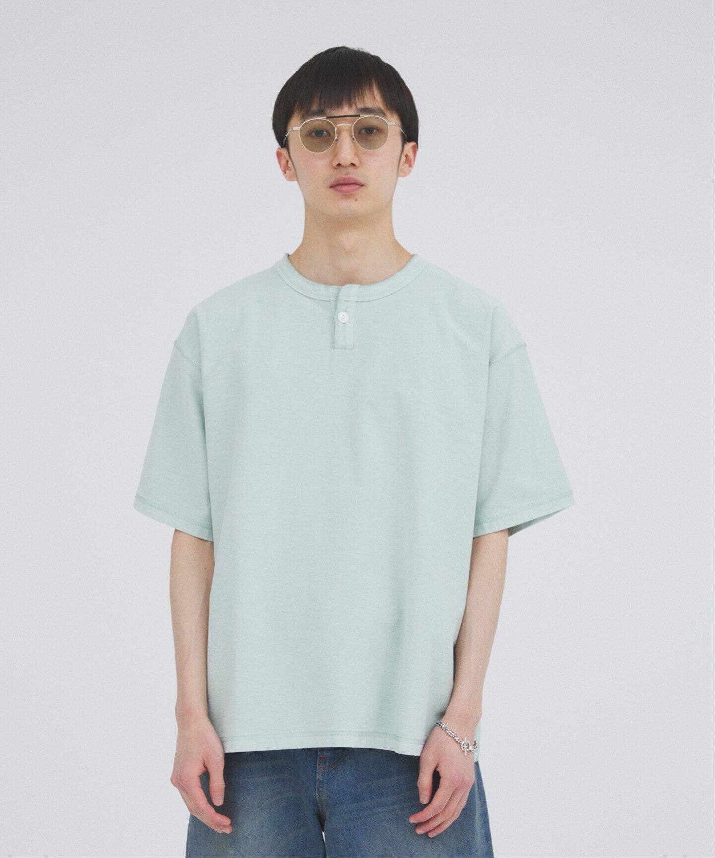 OE バック ジャージー ピグメント ヘンリーネック Tシャツ（Tシャツ