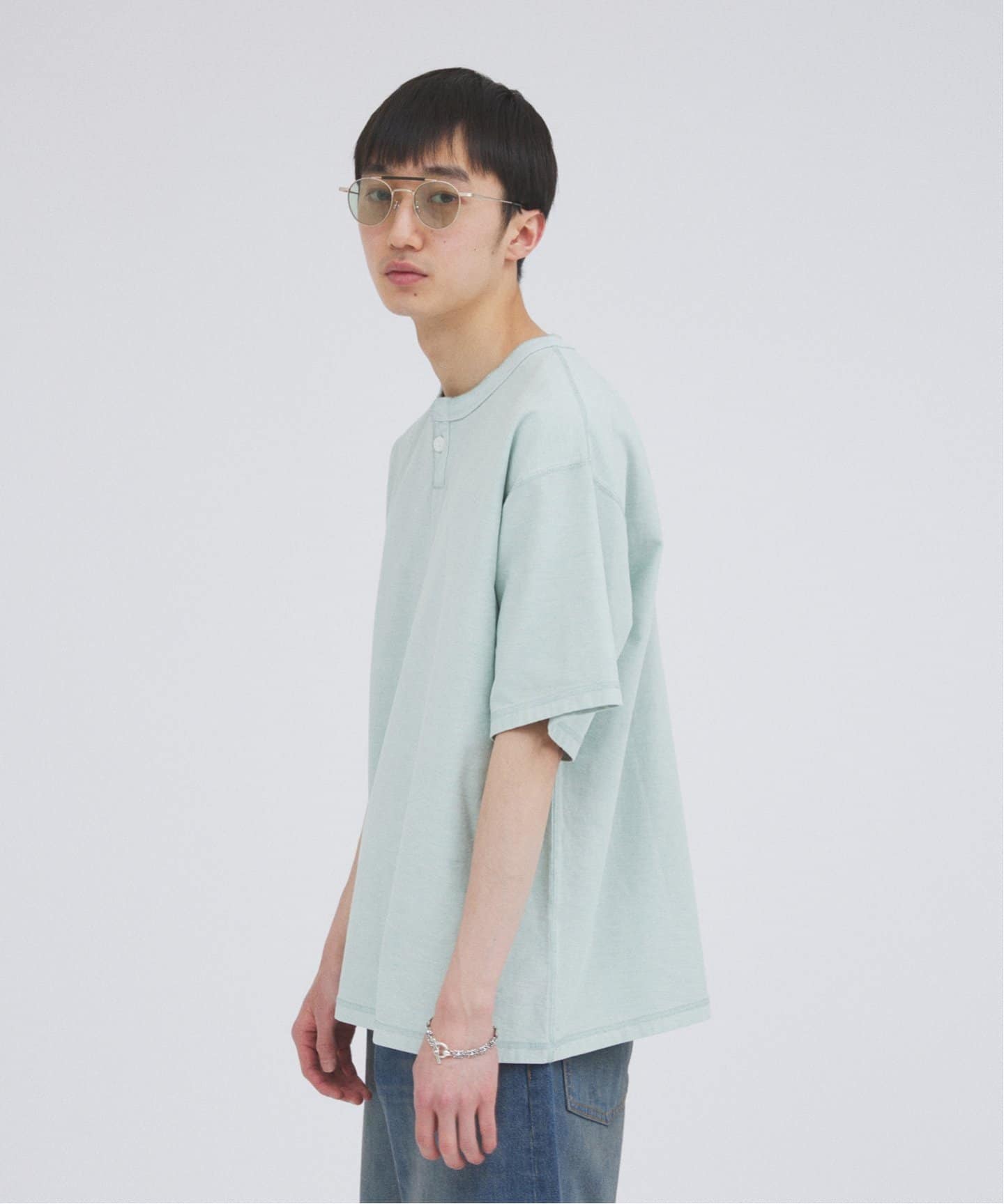 OE バック ジャージー ピグメント ヘンリーネック Tシャツ（Tシャツ