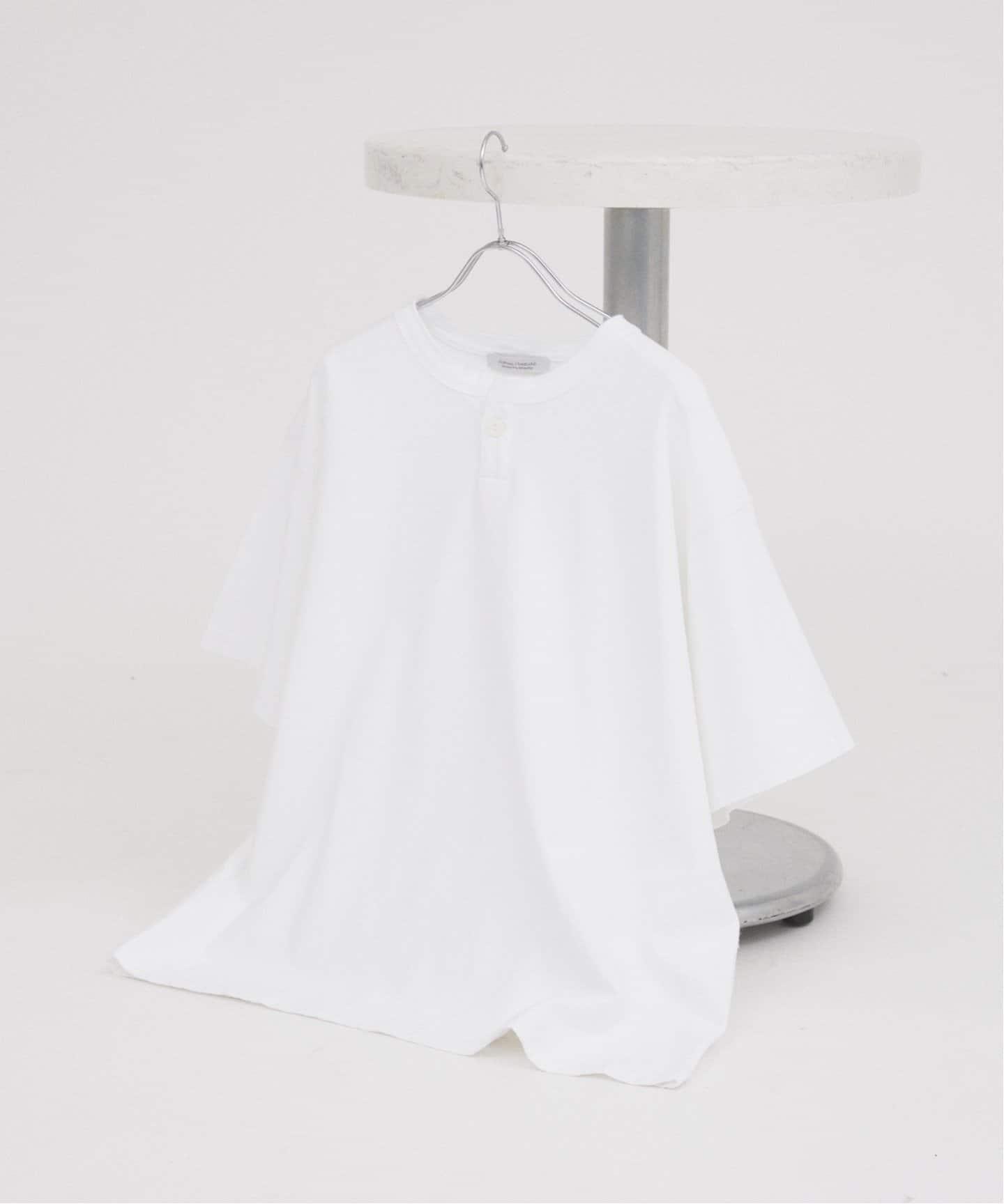OE バック ジャージー ピグメント ヘンリーネック Tシャツ