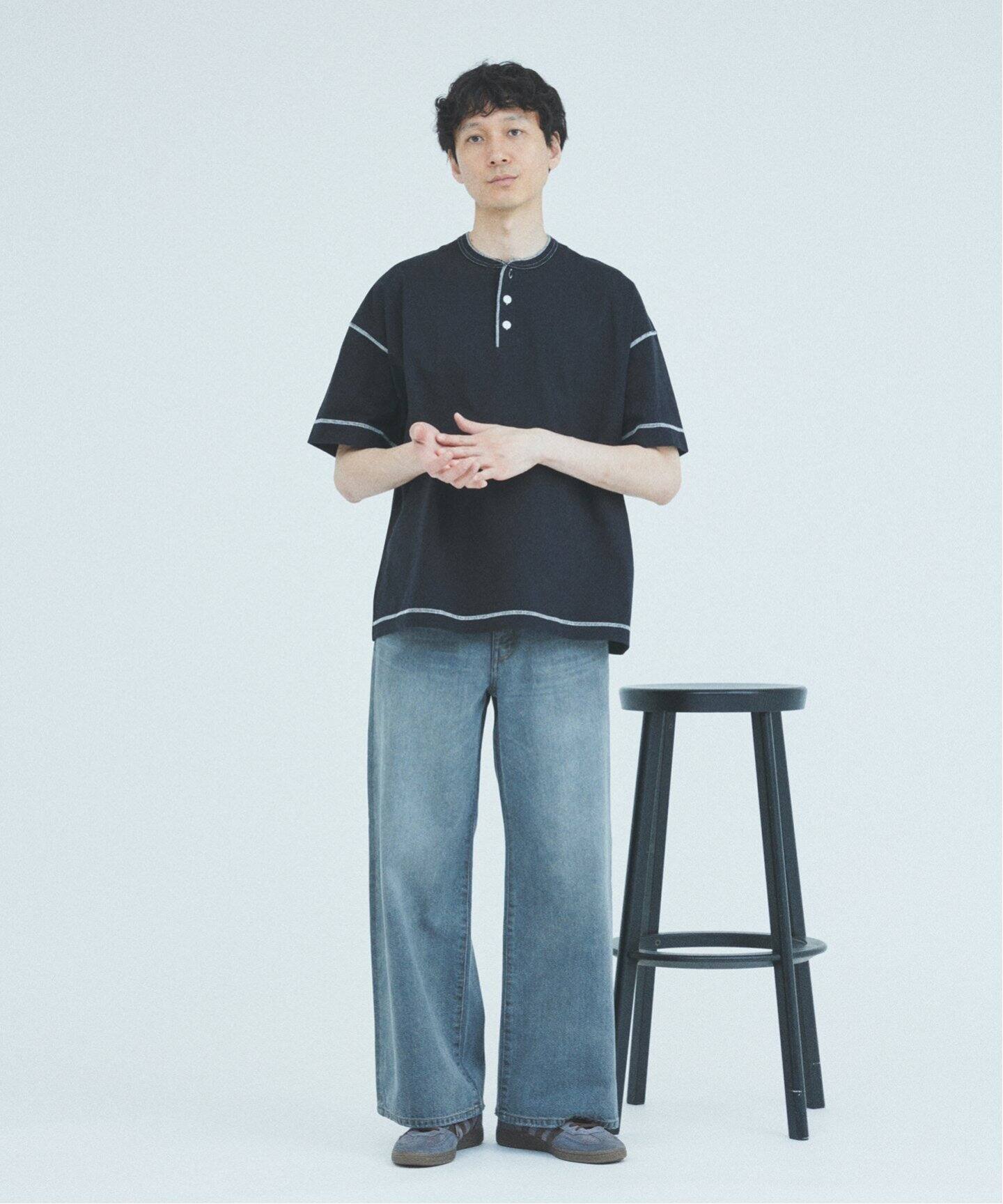 25SS ジャーナルスタンダード別注ヘルスニットへんりーネック Healthknit / ヘルスニット 別注 ヘンリーネックTシャツ（T