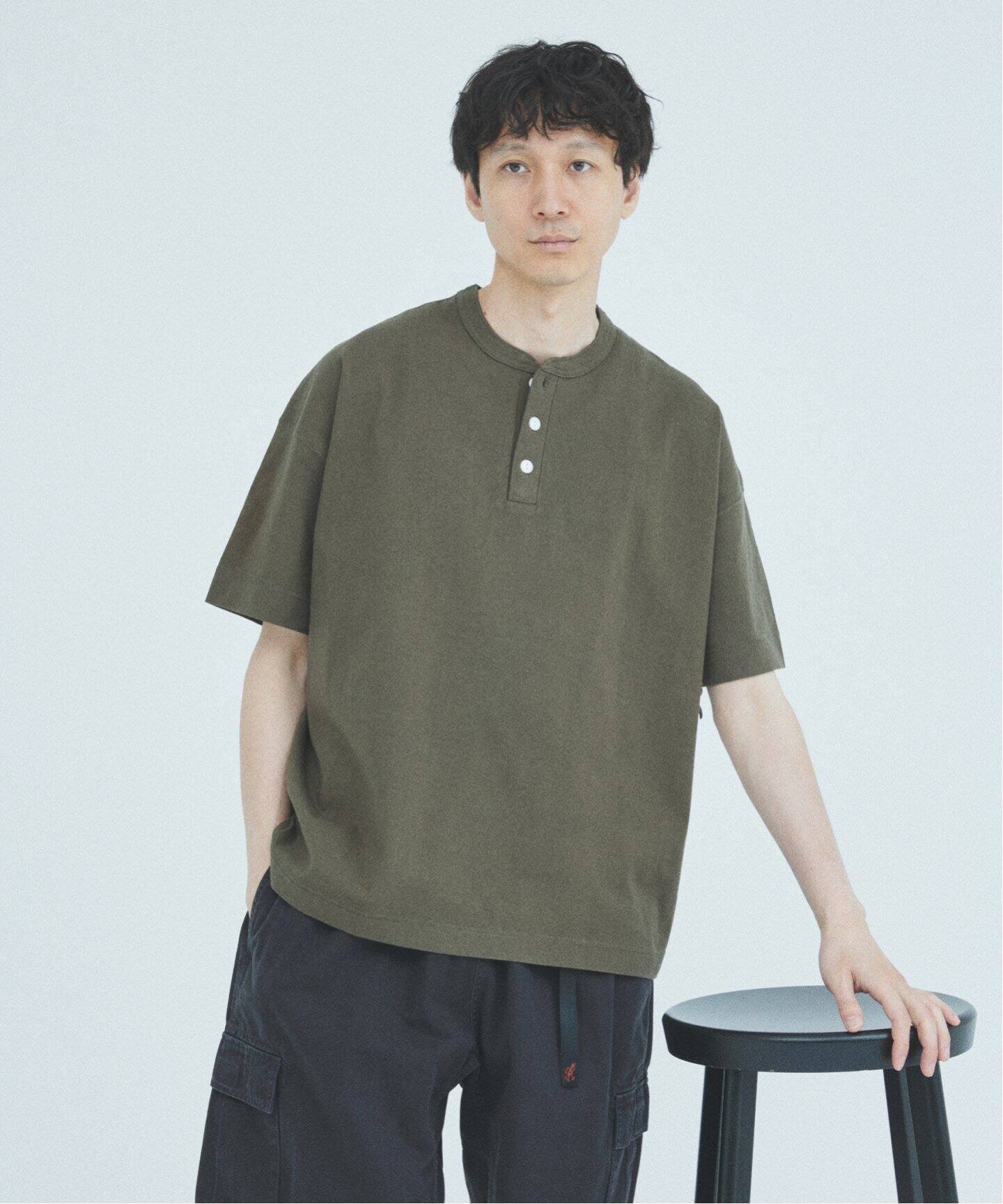 25SS ジャーナルスタンダード別注ヘルスニットへんりーネック Healthknit / ヘルスニット 別注 ヘンリー ネック Tシャツ(T