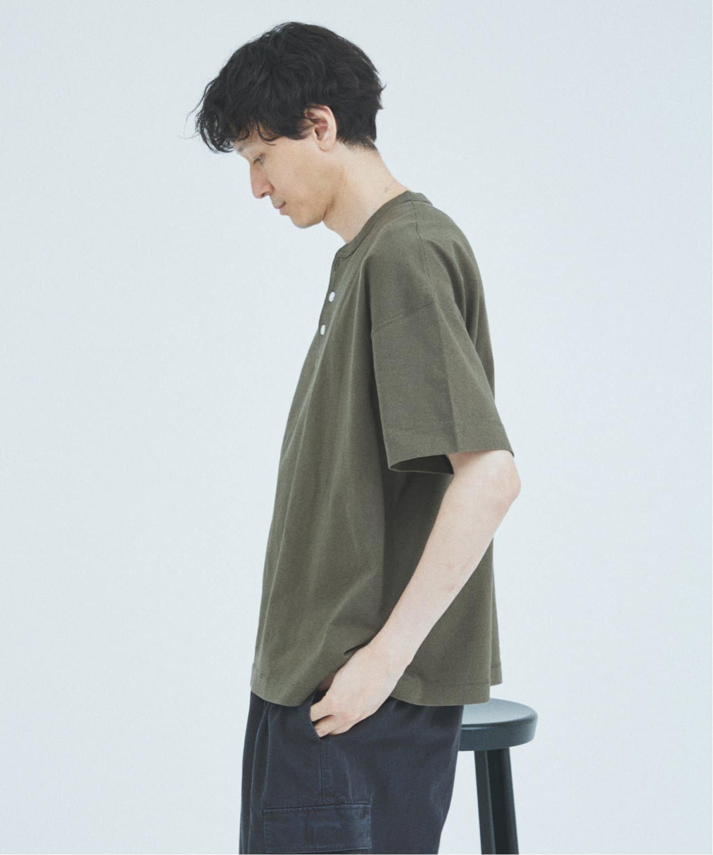 25SS ジャーナルスタンダード別注ヘルスニットへんりーネック Healthknit / ヘルスニット 別注 ヘンリーネックTシャツ（T