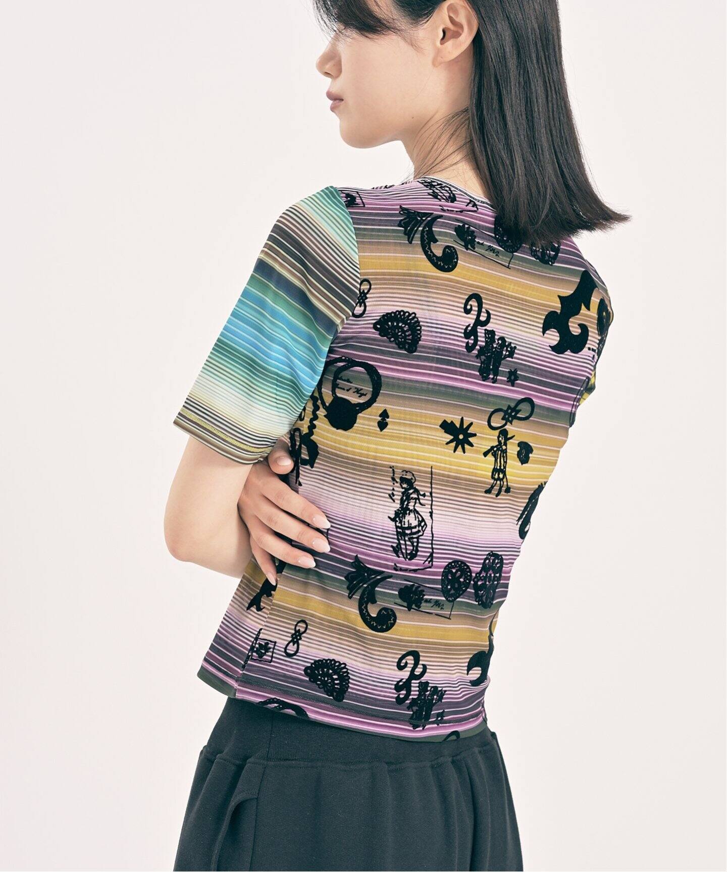 CHOPOVA LOWENA/チョポヴァ・ロウェナ】 DS Sl Flocked Mesh Top（T 