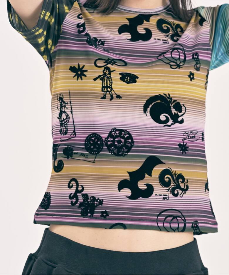 CHOPOVA LOWENA/チョポヴァ・ロウェナ】 DS Sl Flocked Mesh Top（T 