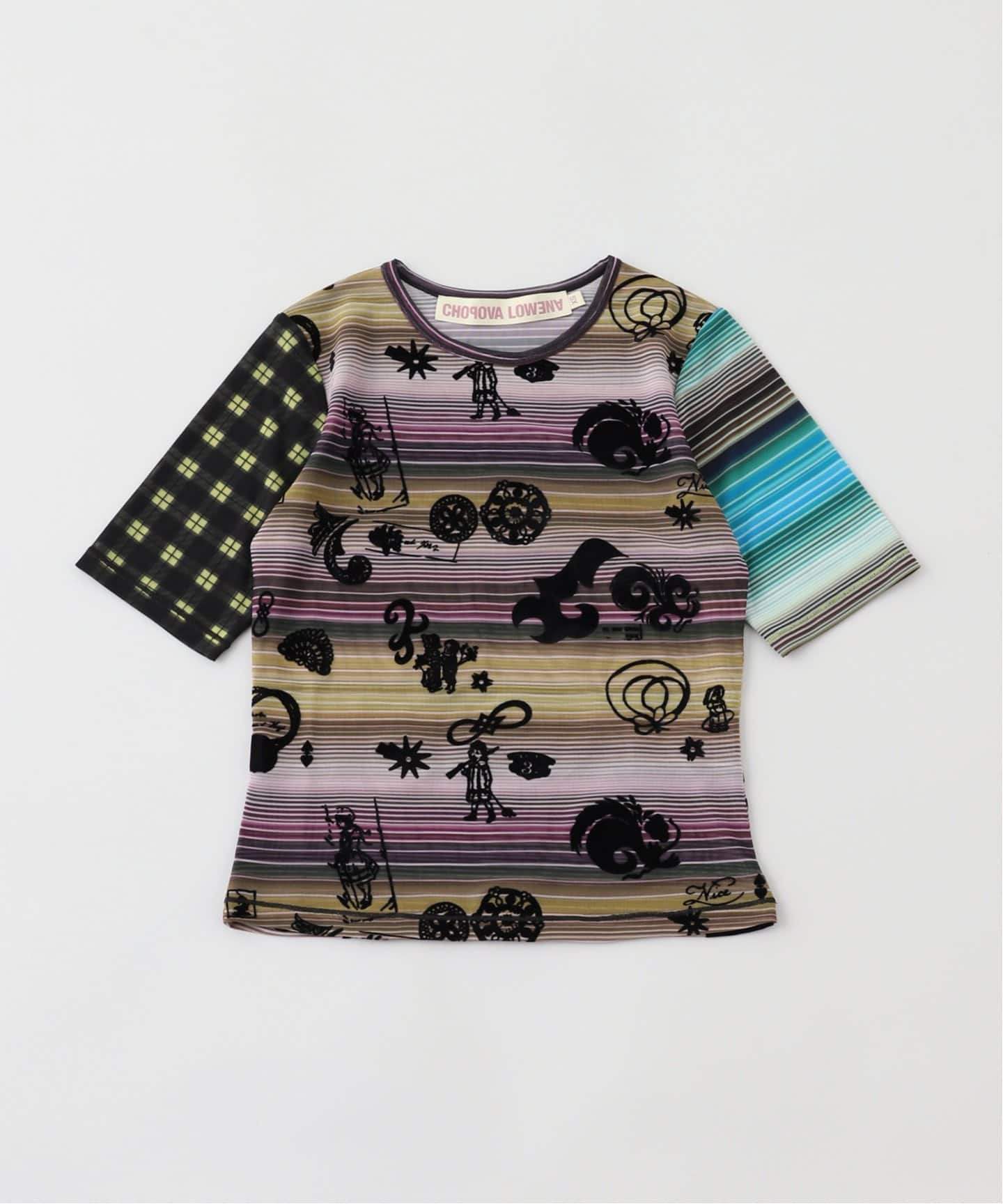 CHOPOVA LOWENA TシャツXS(新品未使用) Chopova Lowena White & Black Cat Consort Short Sleeve Mesh T