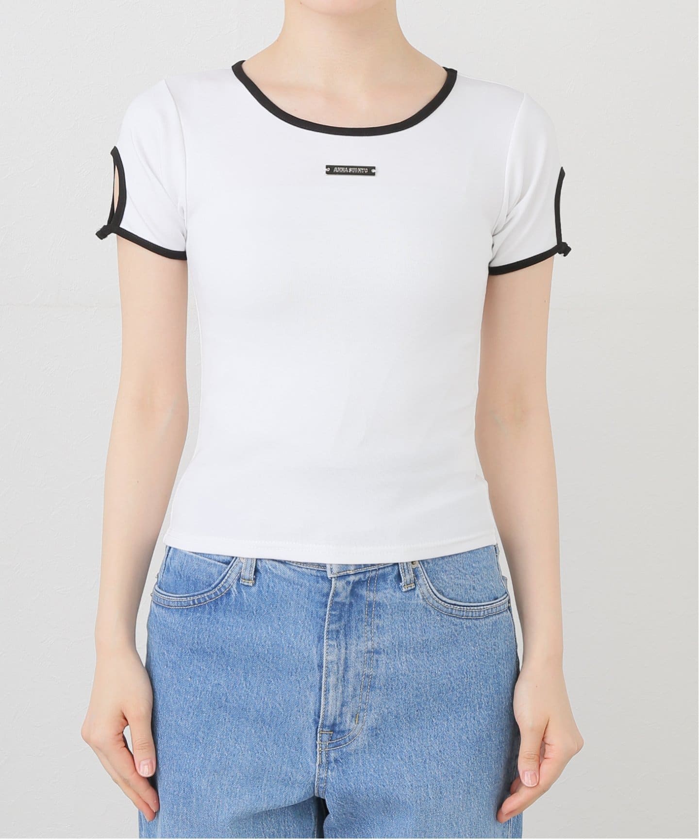 ANNA SUI NYC/カットアウトスリーブTシャツ
